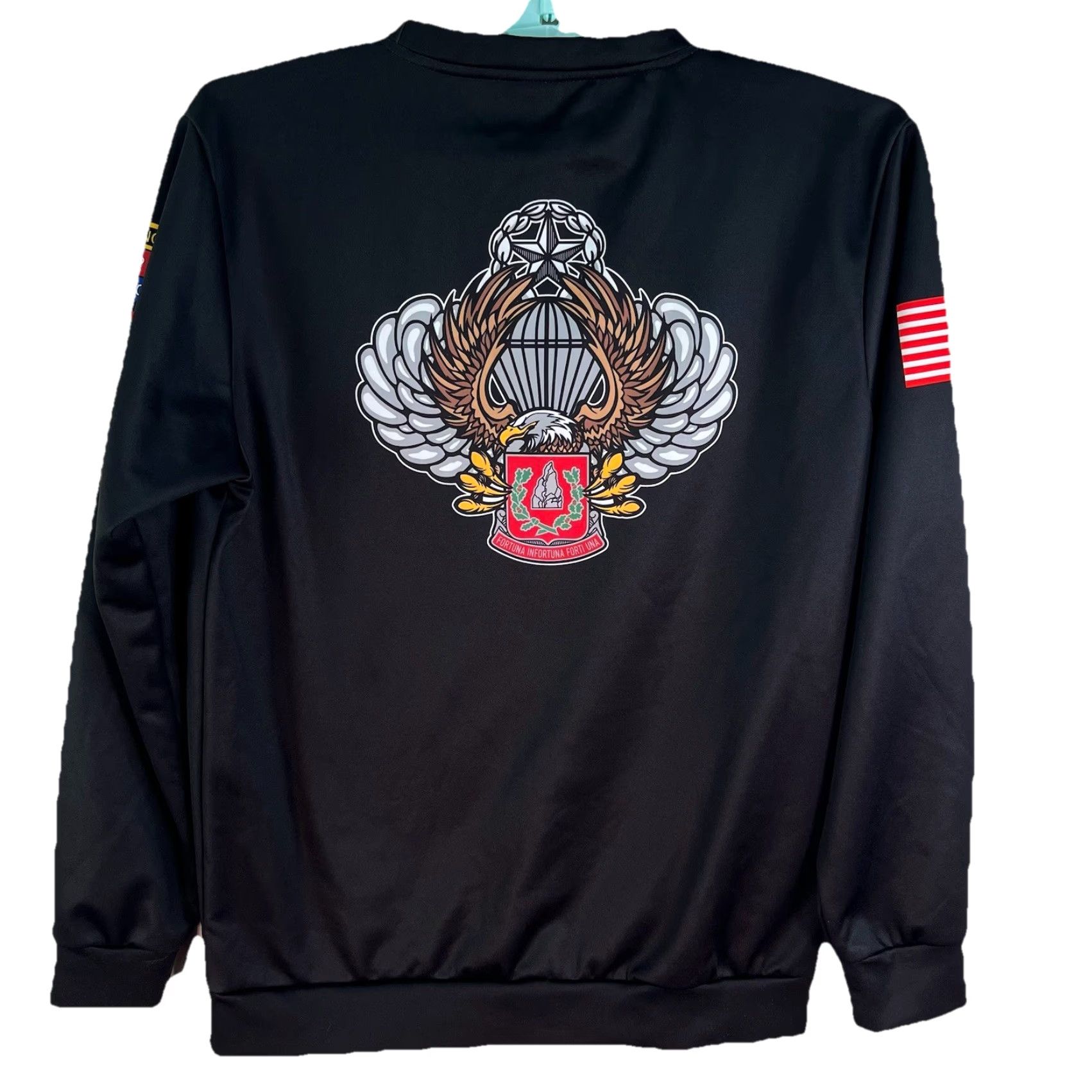 Vintage USA Special Ops 37Th BEB Engineering Sweatshirt Men’s L Black Poly Graphic Print Crew Neck Pullover Logo Emblem Brand Size US L / EU 52-54 / 3 - 2 Thumbnail