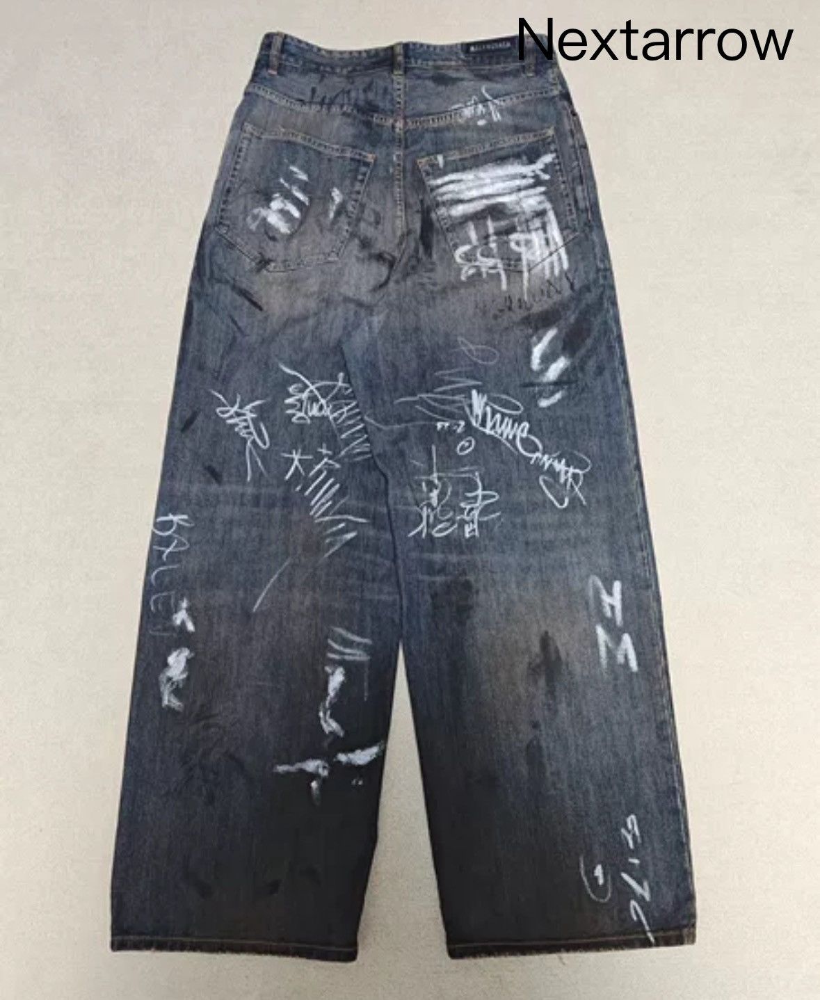 バレンシアガ BANANA BAGGY パンツ ダーティーエフェクト ホワイト の