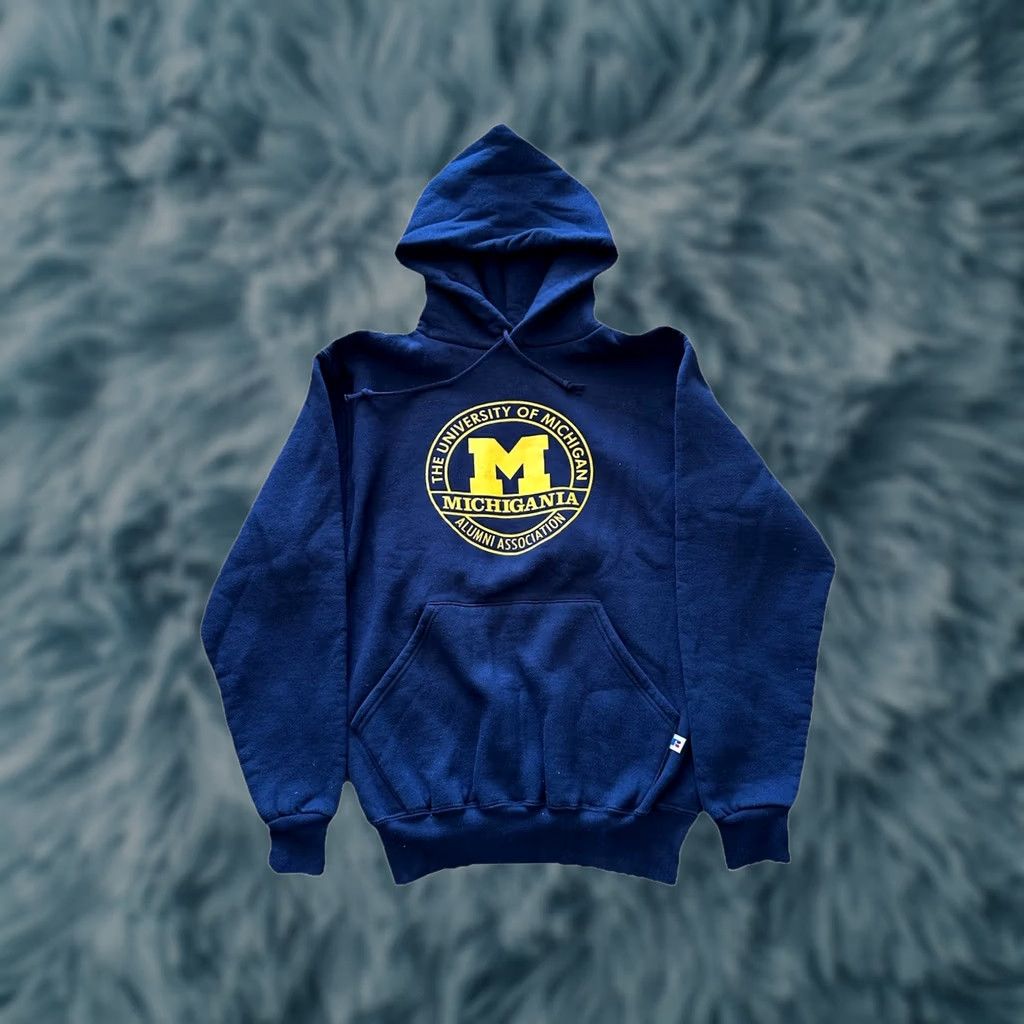 Russell Athletic VINTAGE 90s Russell Athletic Pullover Hoodie Sweatshirt Mens S Blue Graphic Print Hooded Choir? No, keep simple. Size US S / EU 44-46 / 1 - 1 Thumbnail