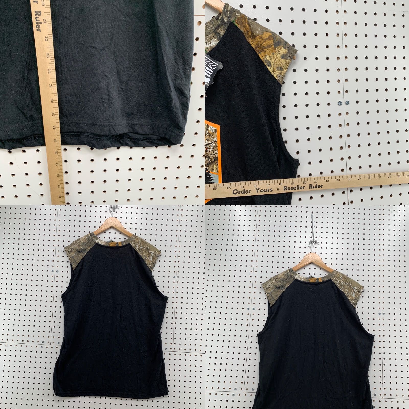 Realtree VINTAGE Real Tree By Stag Horn Women Large Black Sleeveless Shirt Camouflage Outdoor Camo Black Shirt Womens LS 90s Size L / US 10 / IT 46 - 9 Thumbnail
