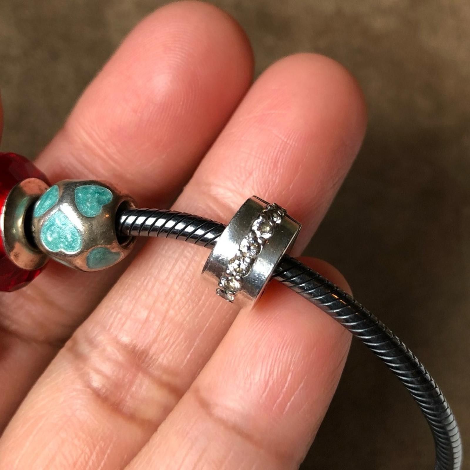 pandora Pandora Oxidized Bracelet with 7 Pandora Charms Size ONE SIZE - 6 Thumbnail