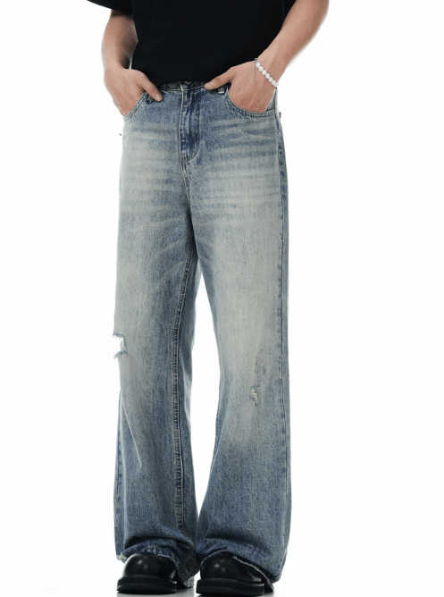 Japanese Brand × Jean American retro men's cleanfit ripped flared jeans Size US 32 / EU 48 - 3 Thumbnail