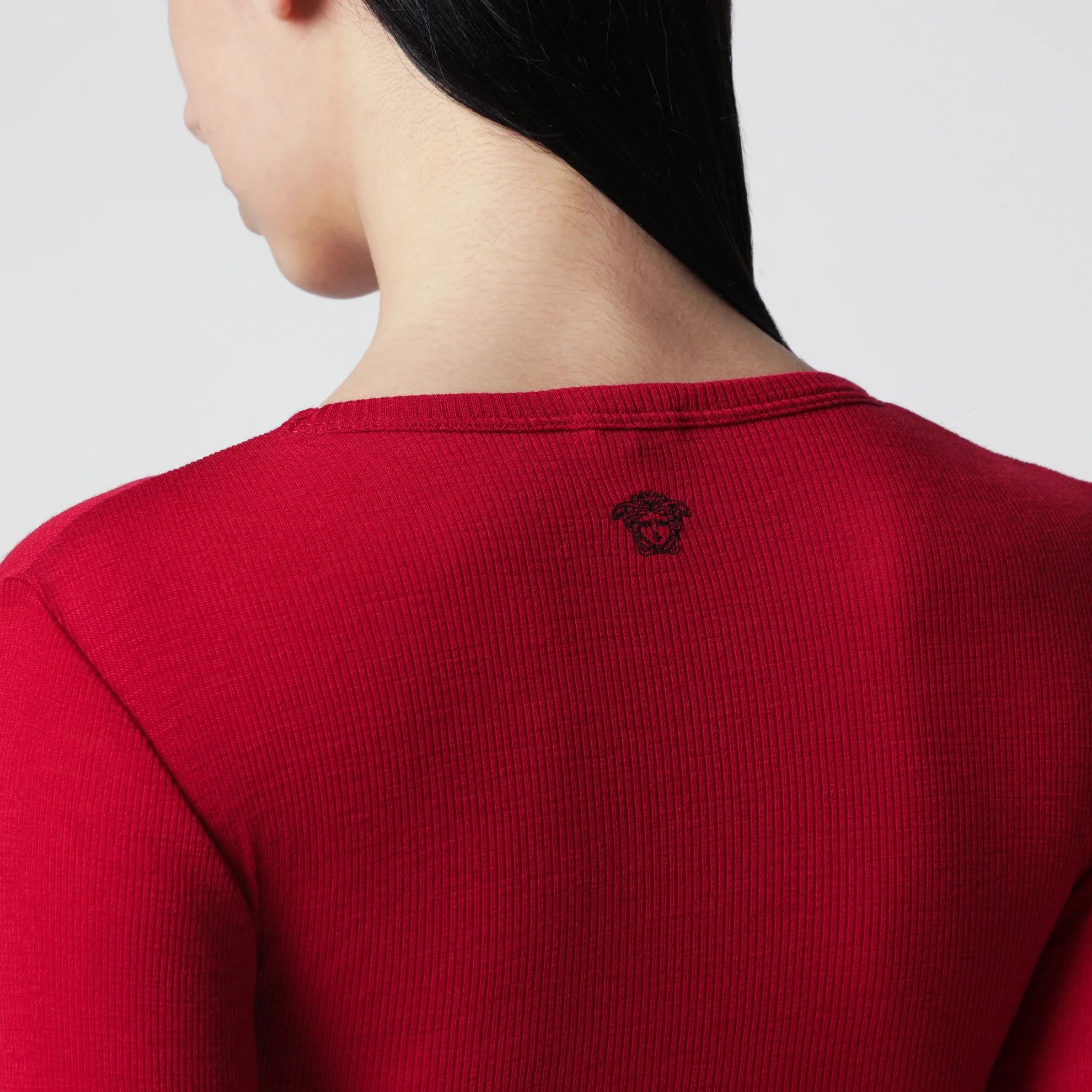 Versace o1d2blof0426 Wool T-Shirt in Red Size M / US 6-8 / IT 42-44 - 4 Thumbnail
