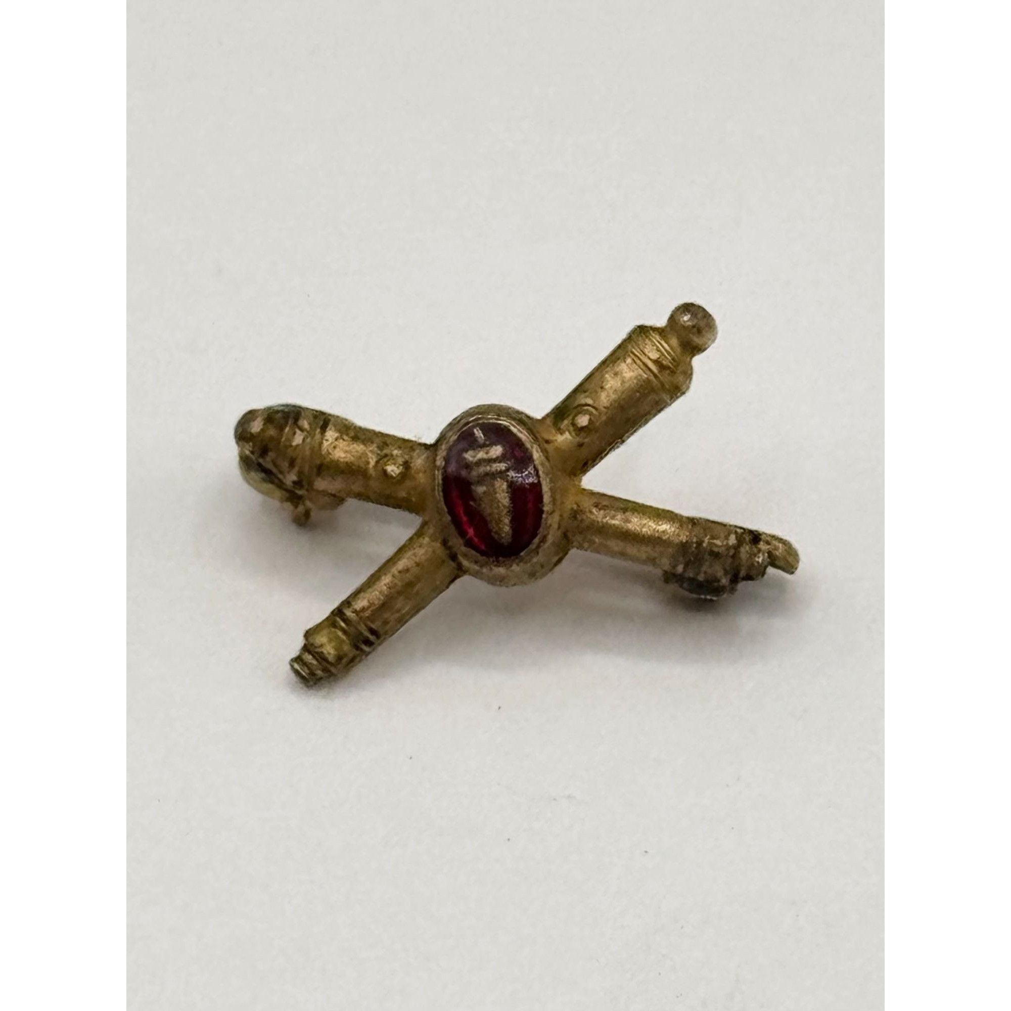 Vintage WWII US Army Officer Coast Artillery Collar Insignia Crossed Size ONE SIZE - 3 Thumbnail
