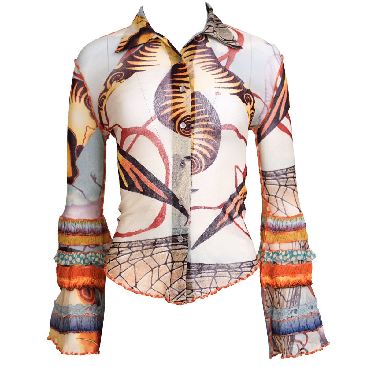 Jean Paul Gaultier Jean Paul Gaultier Maille Bell Sleeve Top Size M / US 6-8 / IT 42-44 - 1 Thumbnail