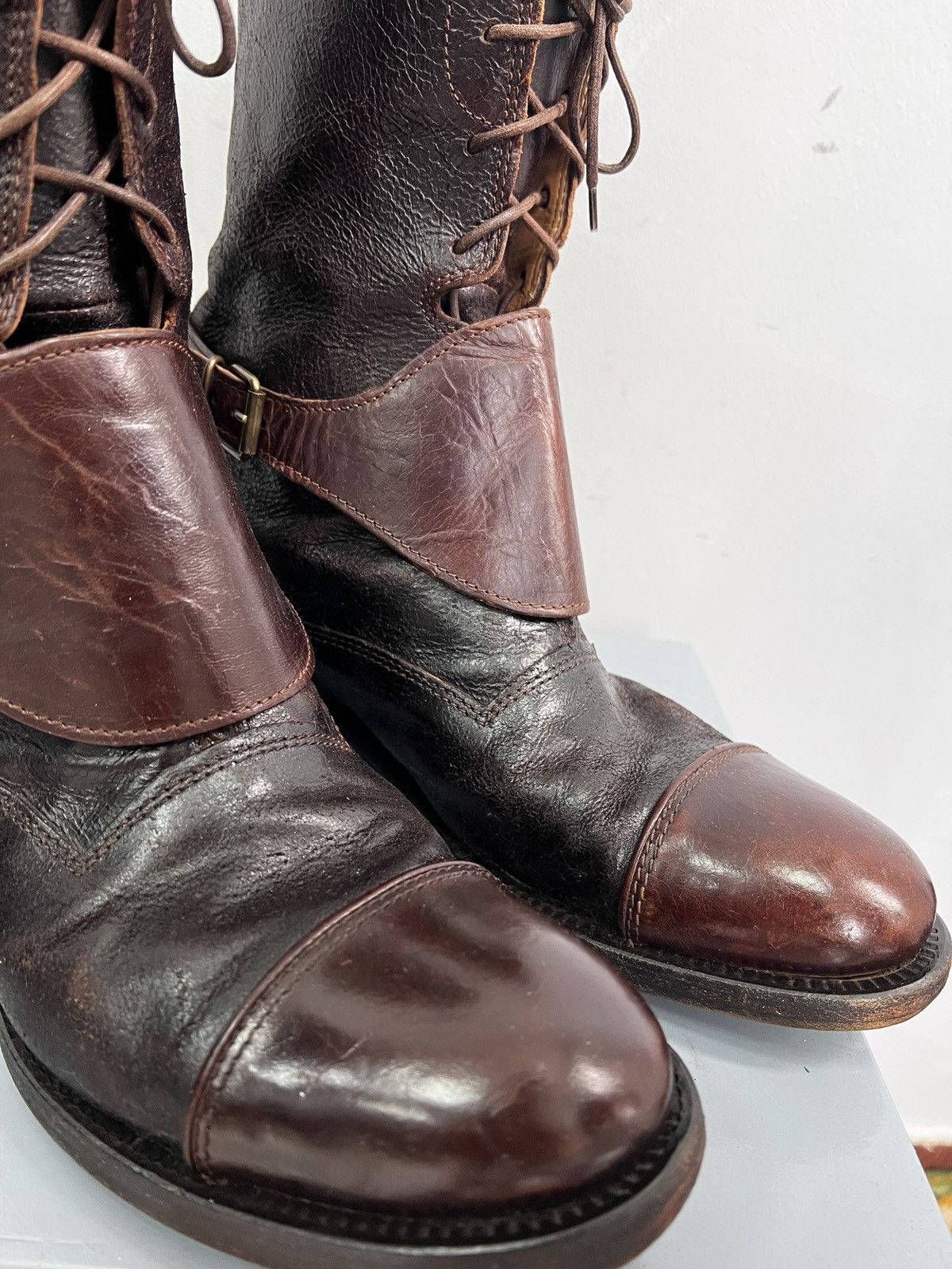 Hugo Boss × Japanese Brand × Vintage VINTAGE ENGENDERED BROWN LEATHER BOOTS HUGO BOSS 90s rare Size US 8 / EU 41 - 11 Thumbnail