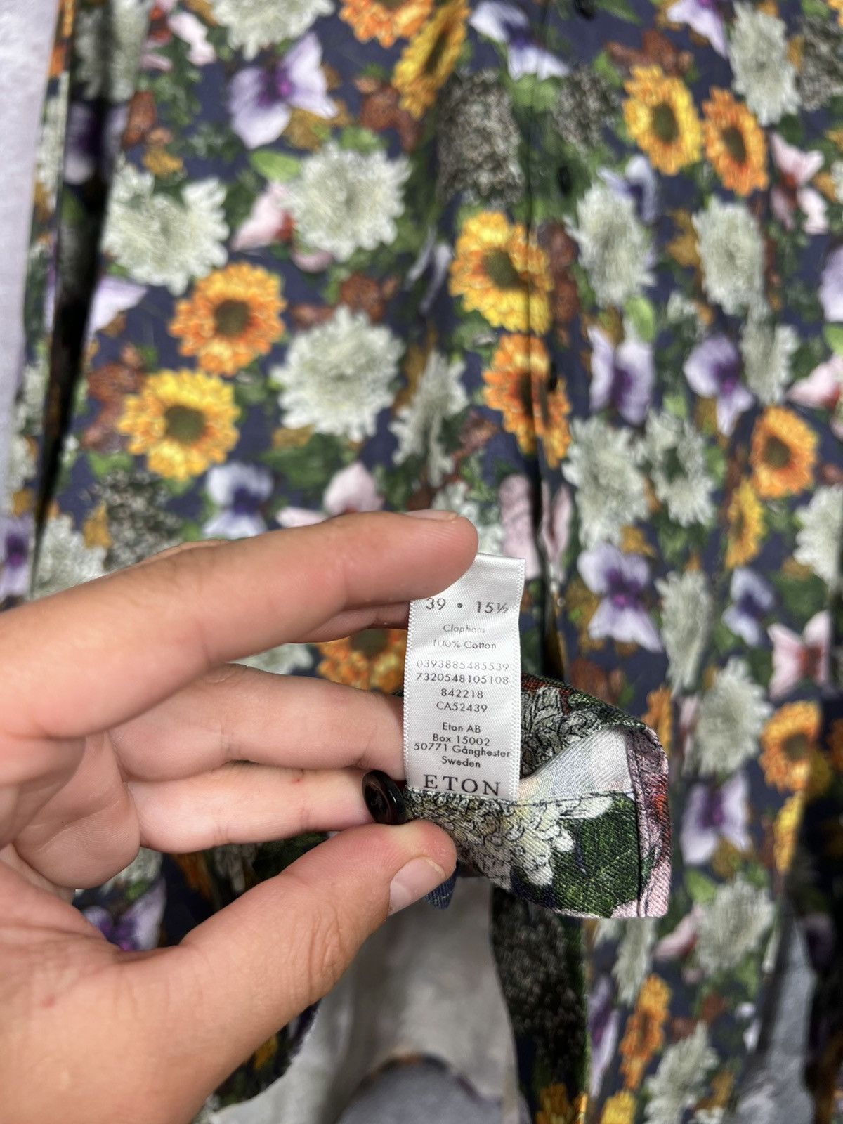 Eton Eton Flower Floral Print Button-up Shirt Size US M / EU 48-50 / 2 - 6 Thumbnail