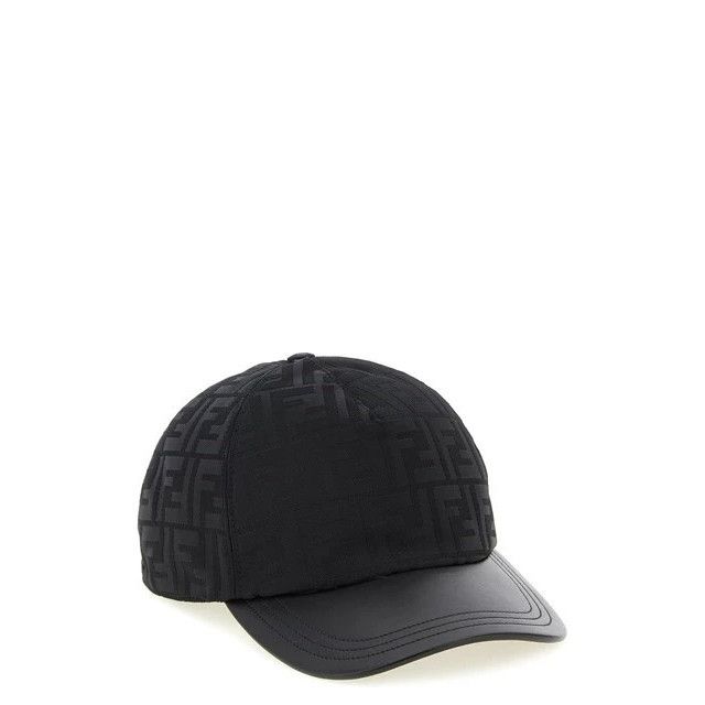 FENDI $650 Black FF Nylon Baseball Cap New And Authentic (Me