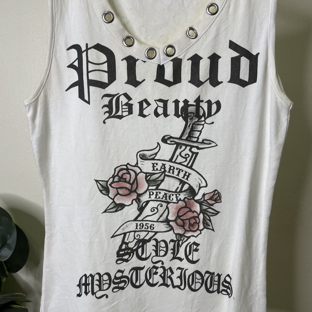Affliction × Ed Hardy × Seditionaries Fleur & Parfum Proud Beauty Seditionaries Studded Singlet Size XS / US 0-2 / IT 36-38 - 2 Thumbnail