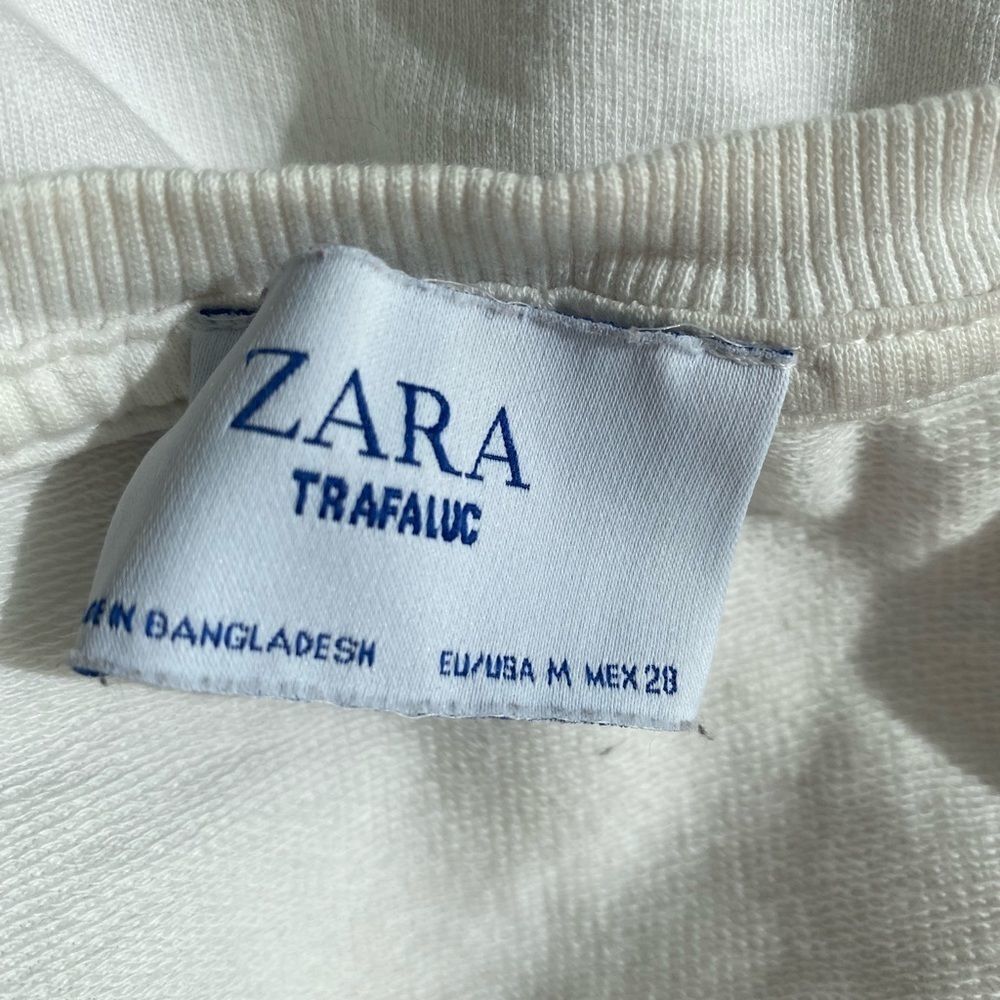 Zara Zara Trafaluc Tie-Front Long Sleeve Top – Size M – White Ove Size M / US 6-8 / IT 42-44 - 4 Thumbnail