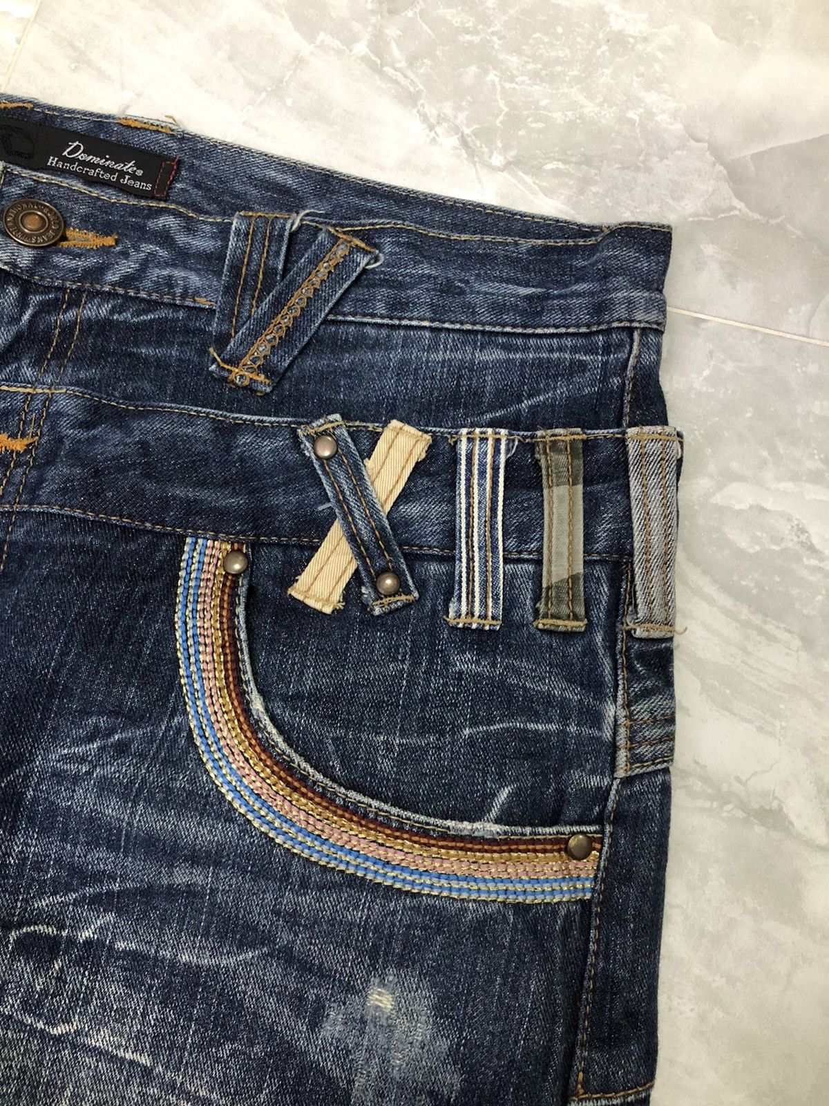 Japanese Brand Dominate Handcrafted 3/4 Denim – Double Waist + Patch Loop Size US 34 / EU 50 - 6 Thumbnail