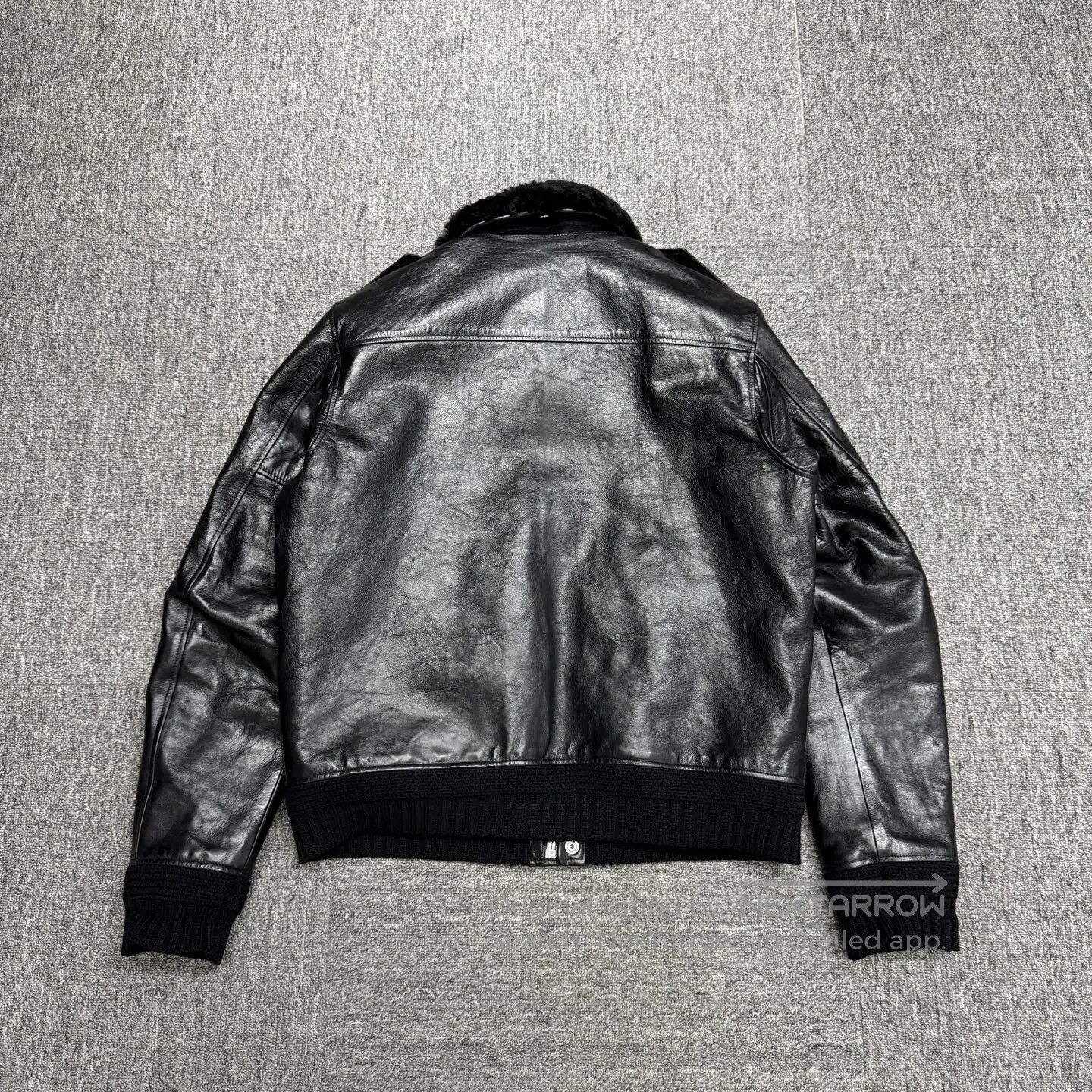 Saint Laurent Paris Saint Laurent Paris Sheep wool collar leather jacket| Size US M / EU 48-50 / 2 - 2 Thumbnail