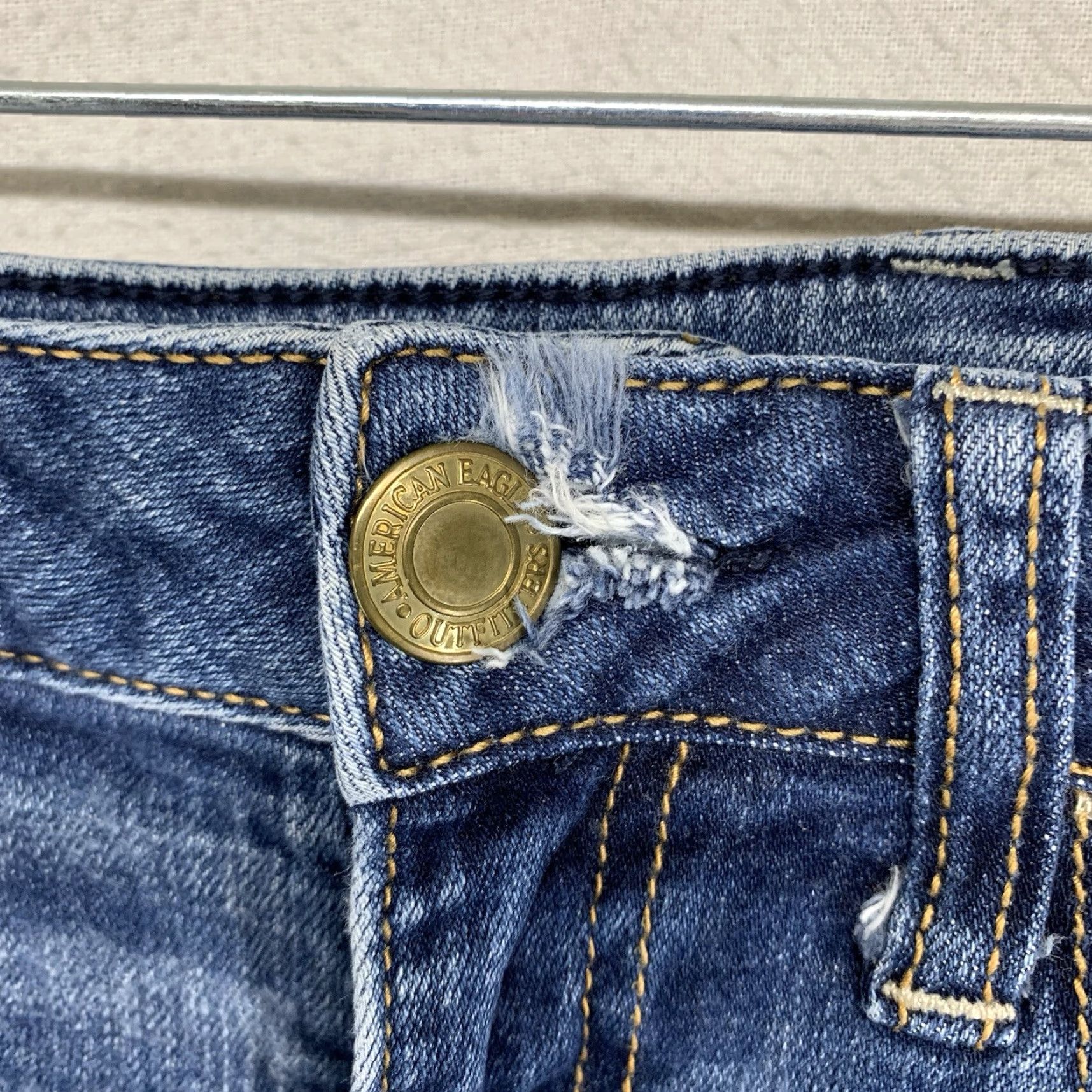 American Eagle Outfitters American Eagle Jeans Women's 2 Long Medium Blue Denim Super Stretch Jegging Size 26" / US 2 / IT 38 - 4 Thumbnail