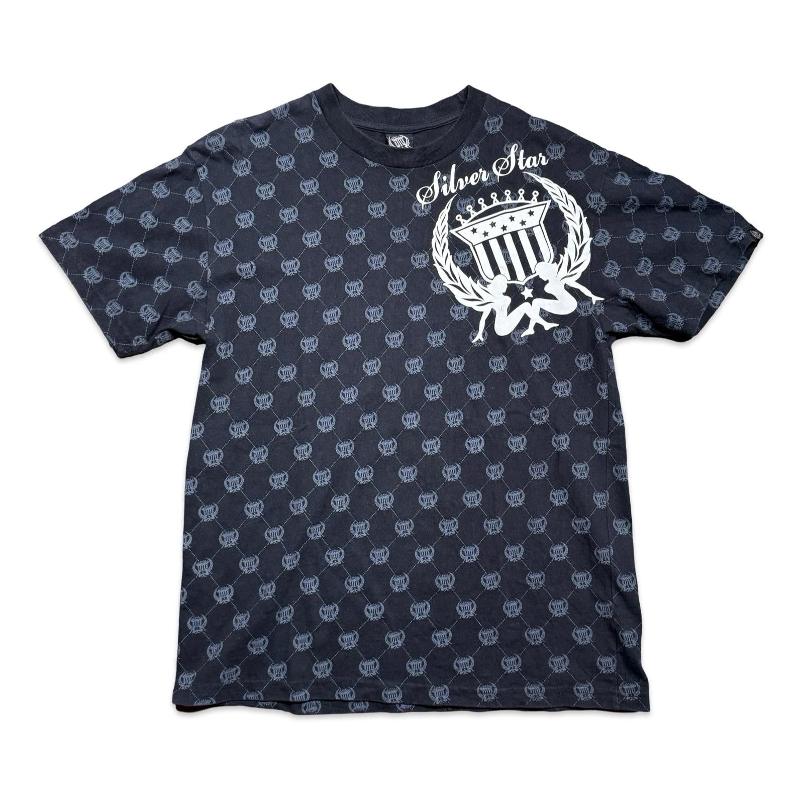 Sterling Silver Silver Star Y2K All Over Print Graphic T-Shirt Size US L / EU 52-54 / 3 - 1 Thumbnail