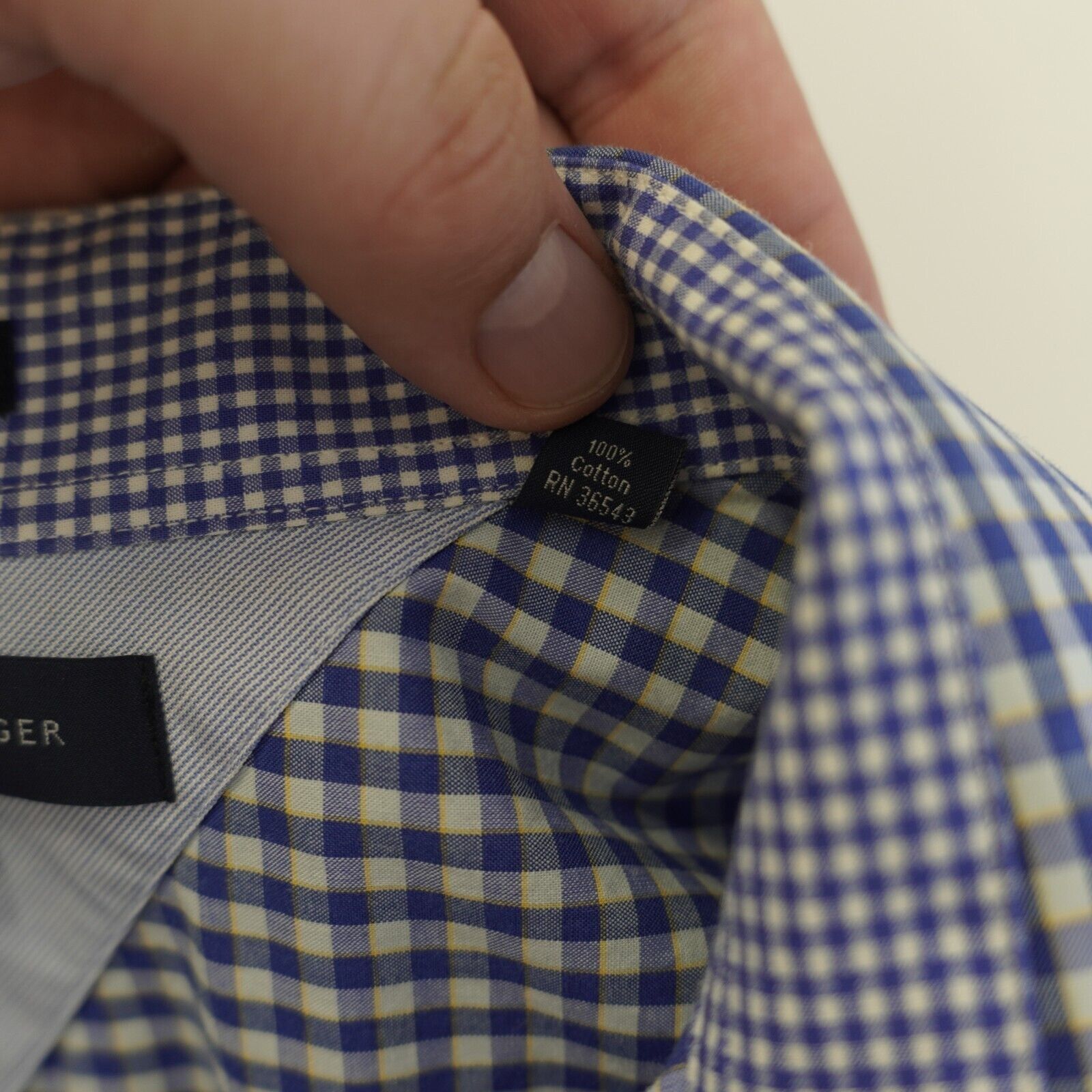 Tommy Hilfiger Tommy Hilfiger Regular Fit Gingham Plaid Blue Flip Cuff Dres Size US M / EU 48-50 / 2 - 11 Thumbnail