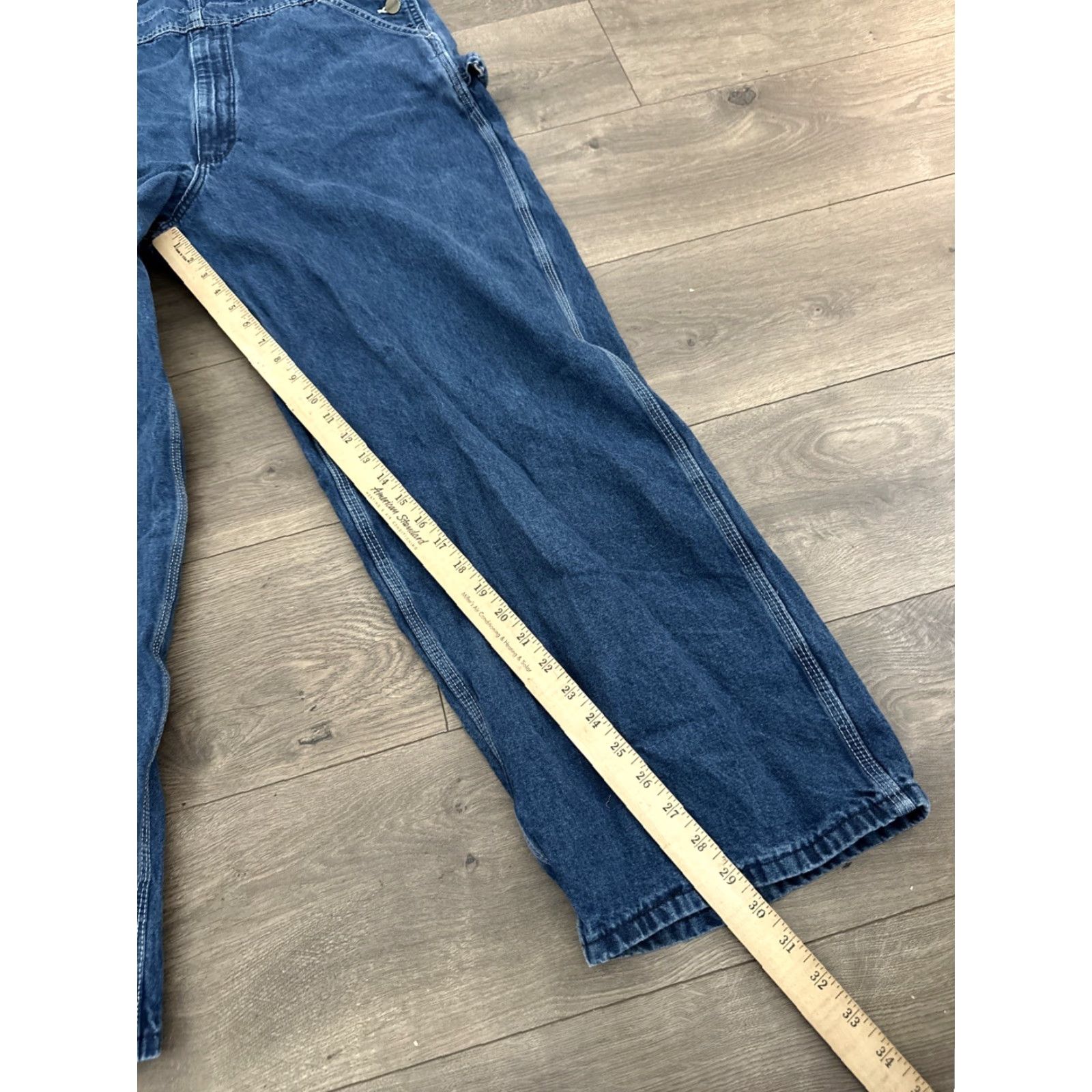 Carhartt Carhartt Bib Overalls Mens Blue Denim Carpenter Zip Suspender Buttons High Rise Regular Big & Tall 40x24 40 In Inseam 40" Width 30" Width Size US 44 / EU 60 - 2 Thumbnail