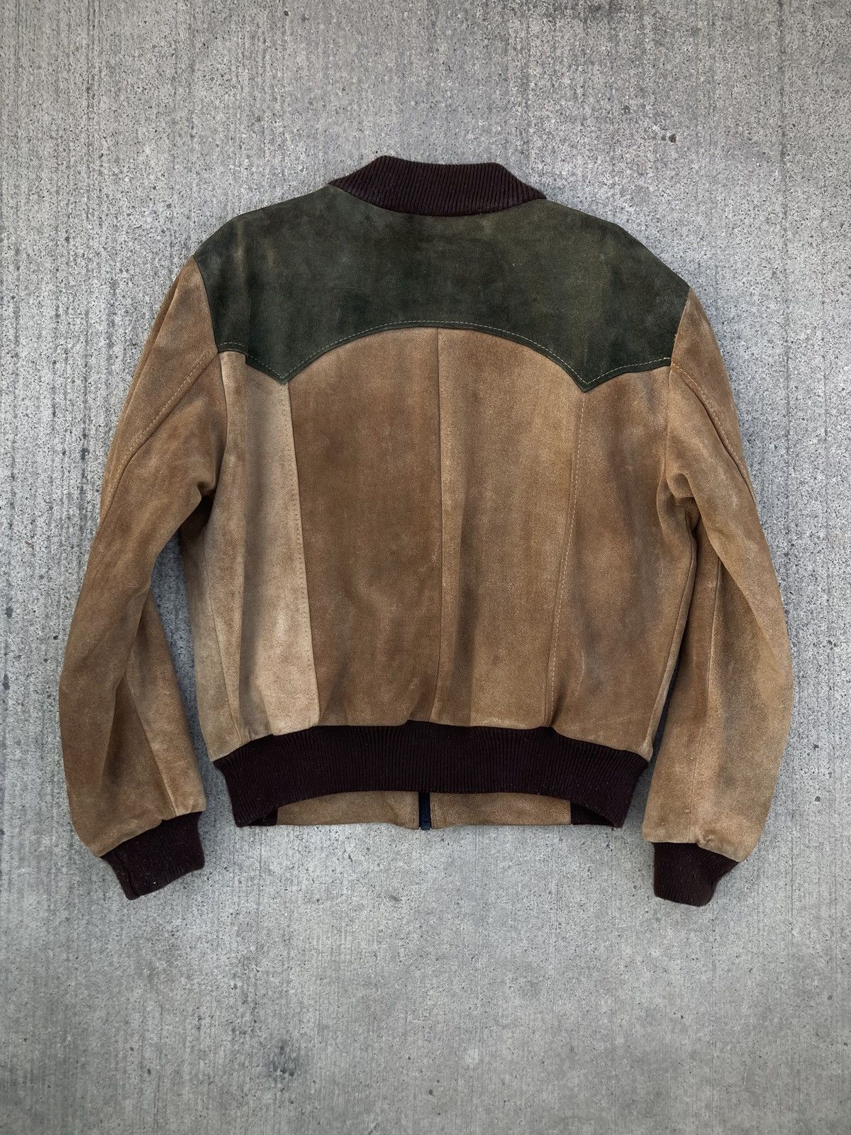 Leather Vintage 70s Western 2-Tone Leather Bomber Jacket Size US M / EU 48-50 / 2 - 8 Thumbnail
