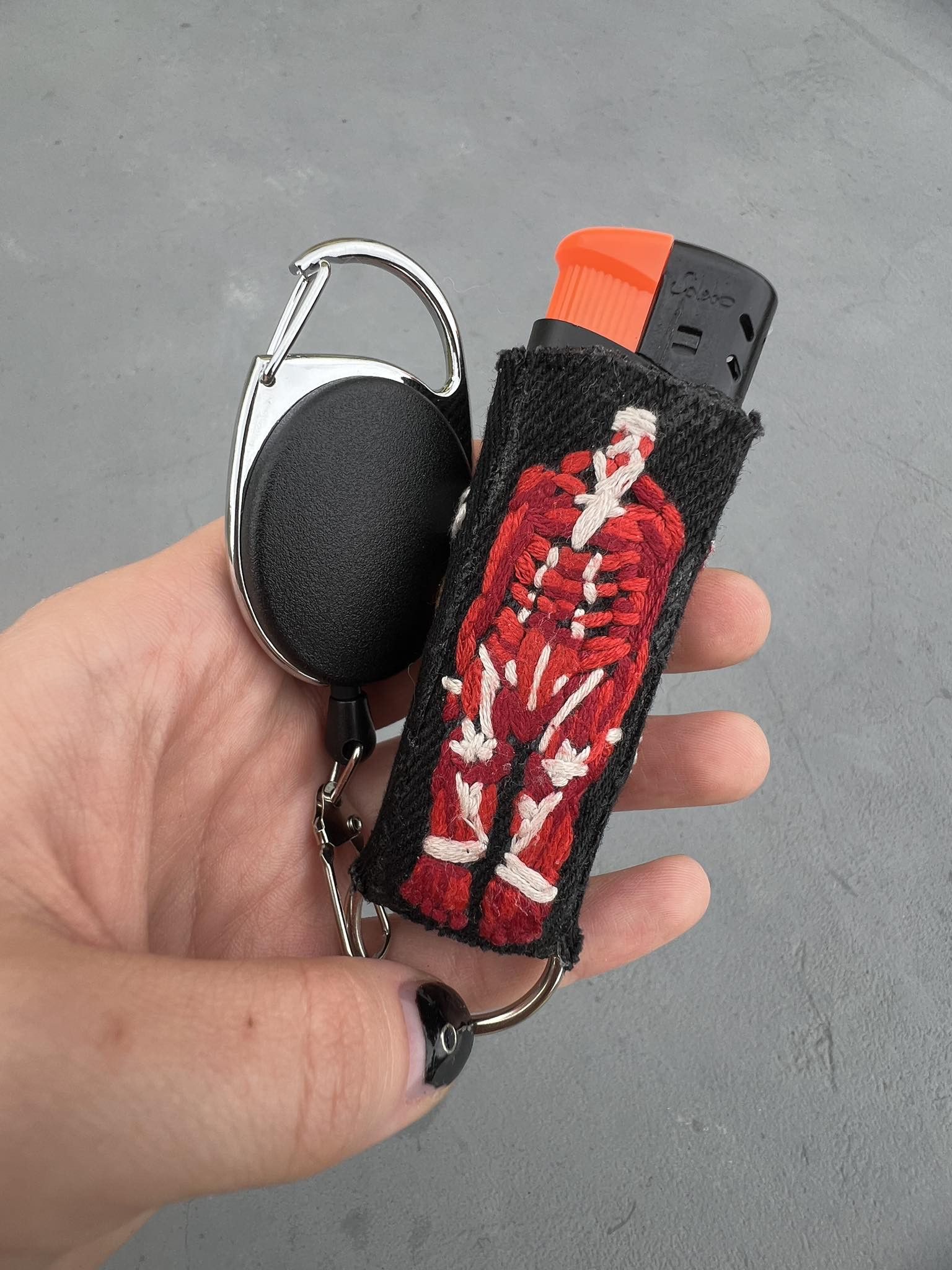 Attack On Titan AOT distressed denim jeans lighter case