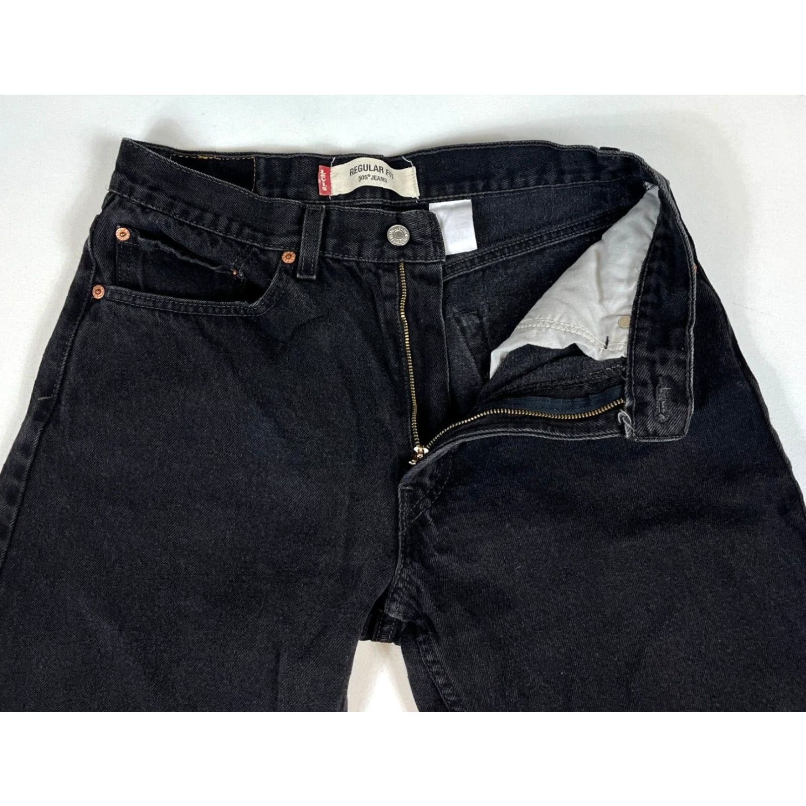 Levi's VINTAGE Levi's 505 Jeans Regular Straight Black Sz 33x34 Mens Jeans Size US 30 / EU 46 - 4 Thumbnail
