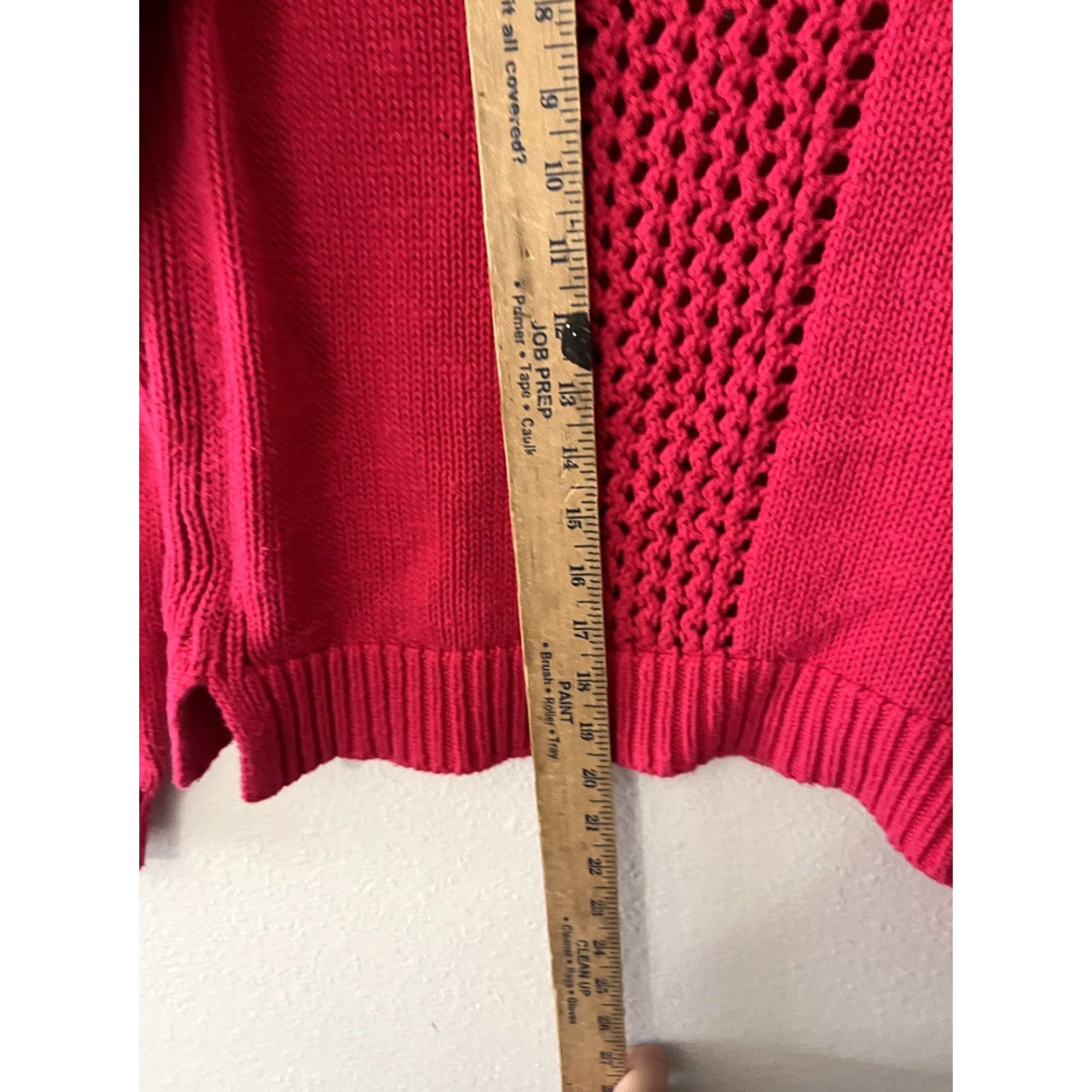 Banana Republic Banana Republic Sweater Womens XS Pink Open Knit Pullover Long Sleeve Crew Neck Casual Knitwear Lightweight Pattern: Solid Size XS / US 0-2 / IT 36-38 - 4 Thumbnail