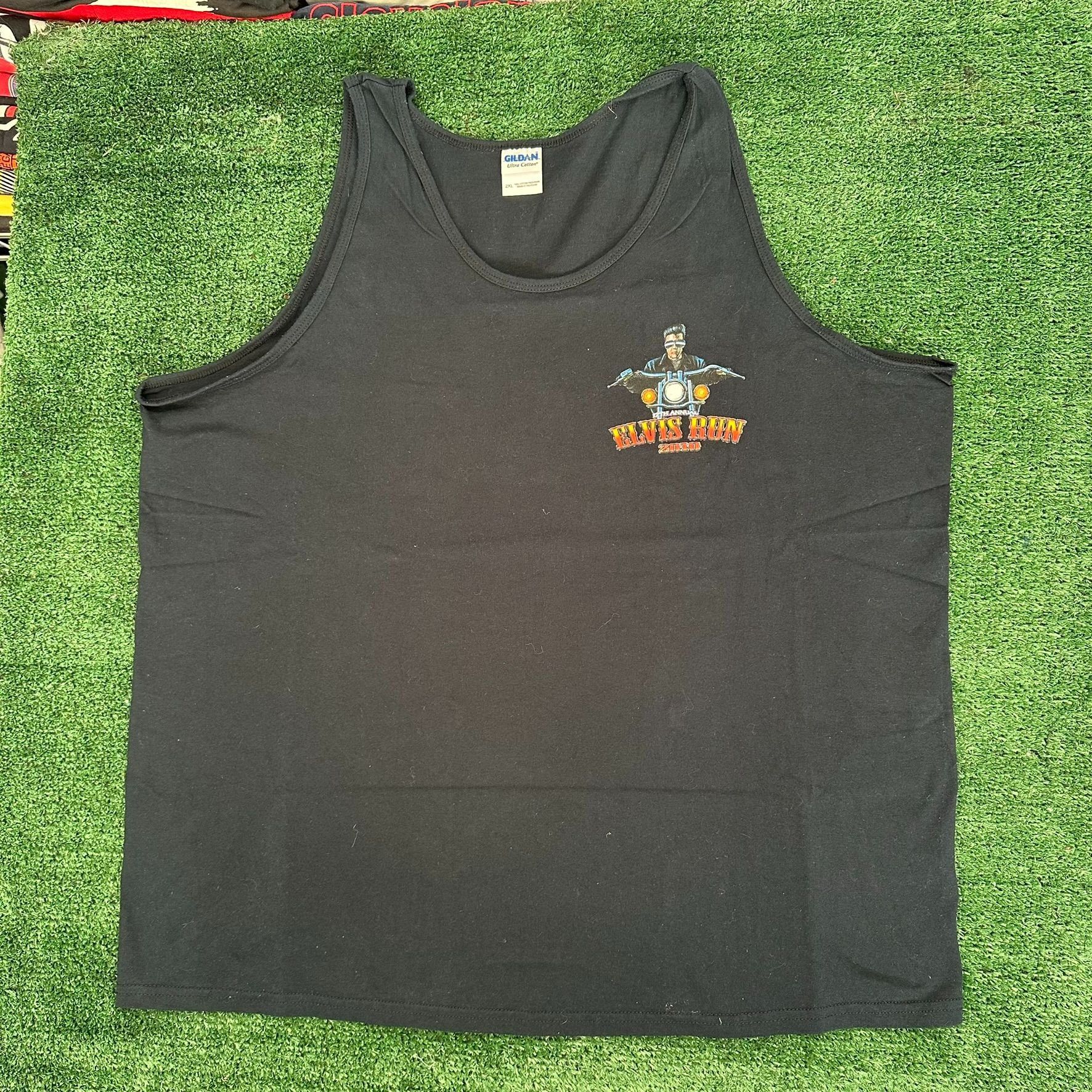 Gildan Y2K Elvis Presley Motorcycle Run Tank Top Moto Black XXL Bik Size US XXL / EU 58 / 5 - 4 Thumbnail