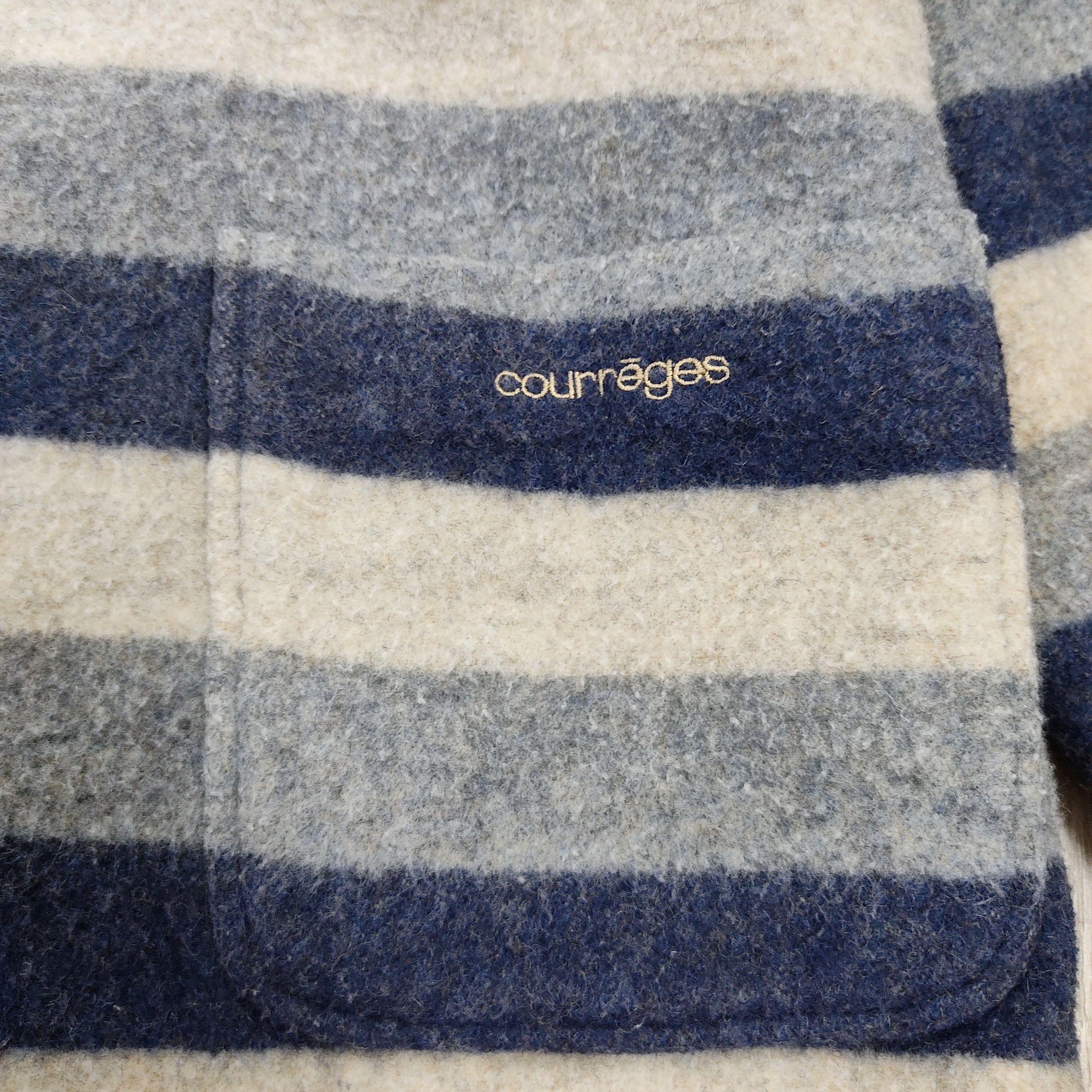 Courreges Courreges Striped Fleece Lining Hooded Hippie Jacket Size US M / EU 48-50 / 2 - 7 Thumbnail