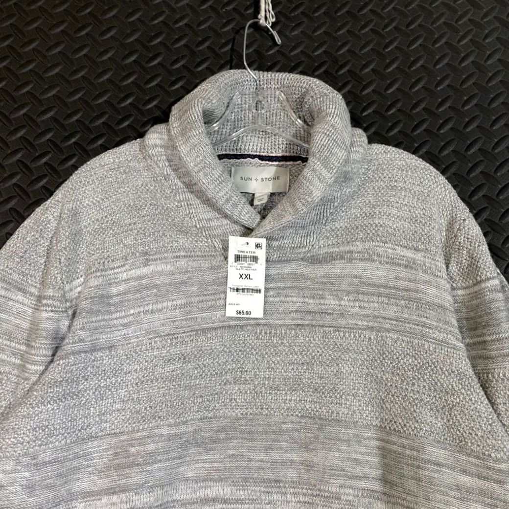 Vintage Sun + Stone NWT Gray Heathered Pullover Cowl Neck Sweater Men XXL Big & Tall Size US XXL / EU 58 / 5 - 2 Thumbnail