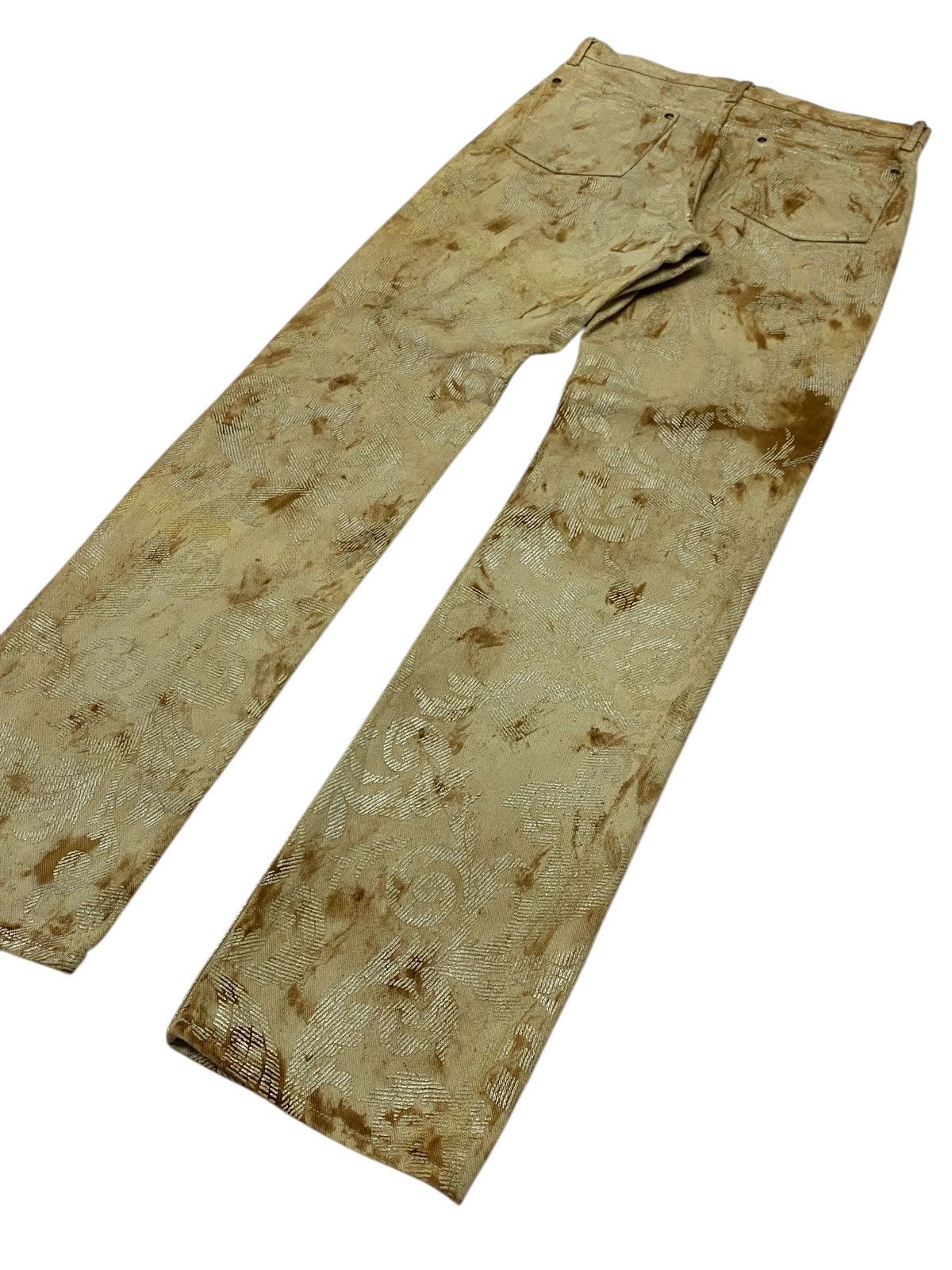 If Six Was Nine Yoshiyuki konishi Gold Paisley Pattern Denim Pants Size US 30 / EU 46 - 22 Thumbnail