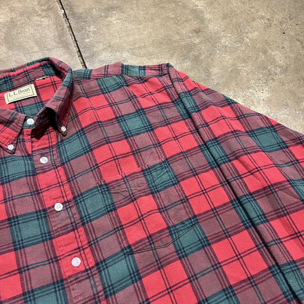 L.L. Bean Vintage LL Bean Plaid Flannel Shirt Button Up Outdoor Hiking Size US XL / EU 56 / 4 - 4 Thumbnail