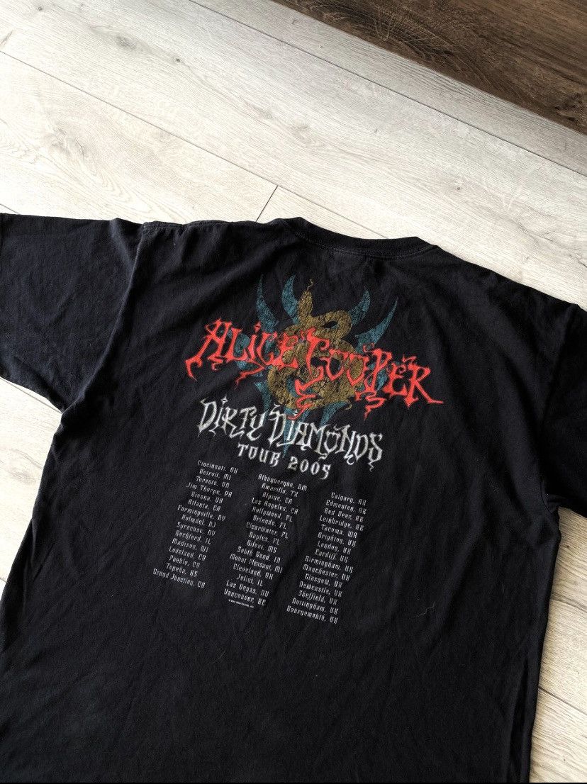 Band Tees Vintage 00's Alice Cooper «Dirty Diamonds Tour» Rare Tee Size US XL / EU 56 / 4 - 2 Thumbnail