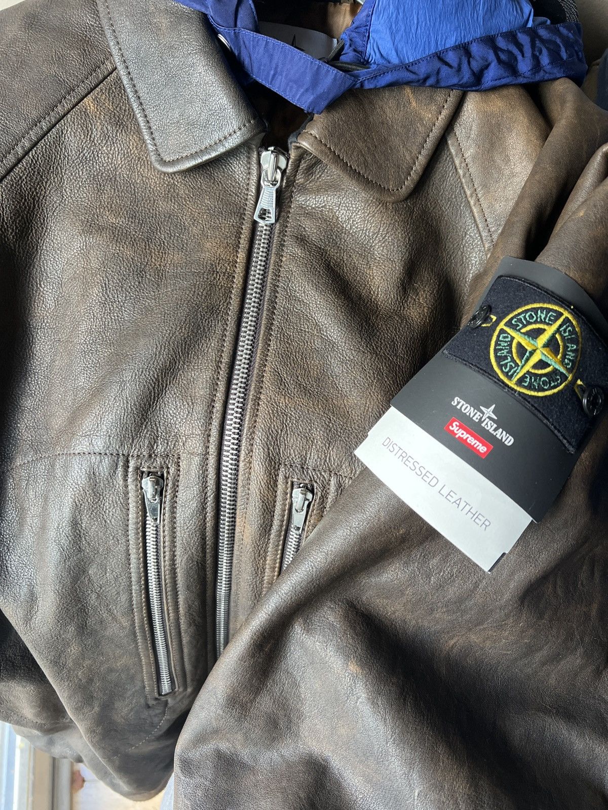 Stone Island × Supreme Supreme®/Stone Island® Leather Bomber