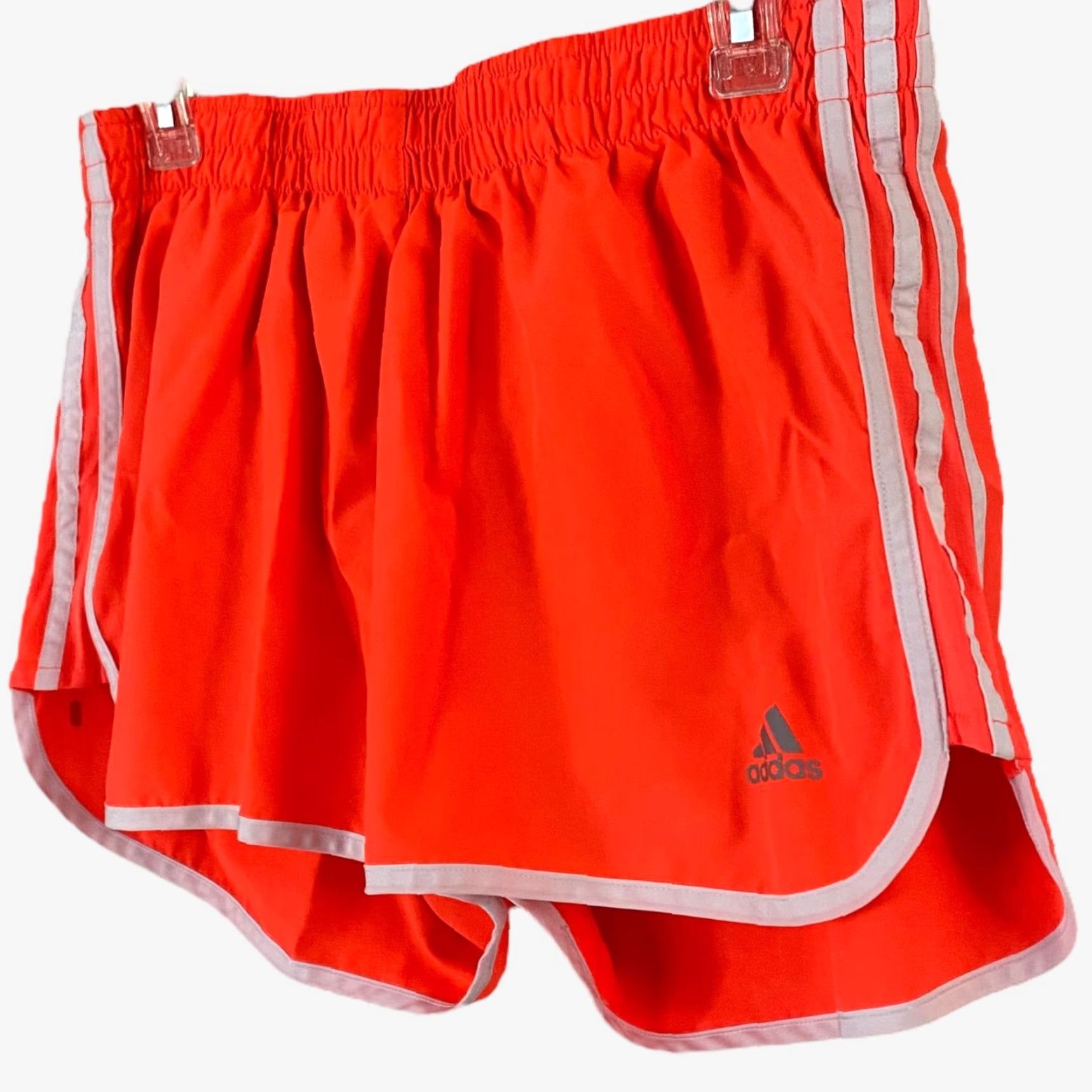 Adidas Adidas Performance Running Shorts Neon Orange Lined Drawstring Womens Large L Size 36" / US 14 / IT 50 - 3 Thumbnail