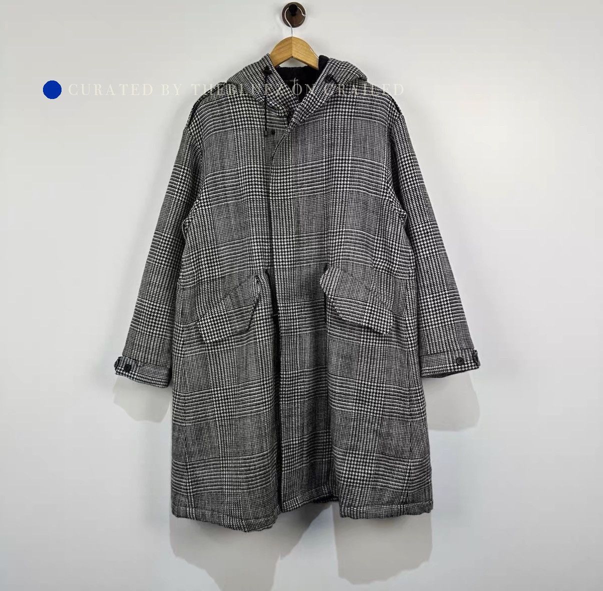 Emporio Armani Houndstooth Wool Coat in Gray Size US S / EU 44-46 / 1 - 1 Thumbnail