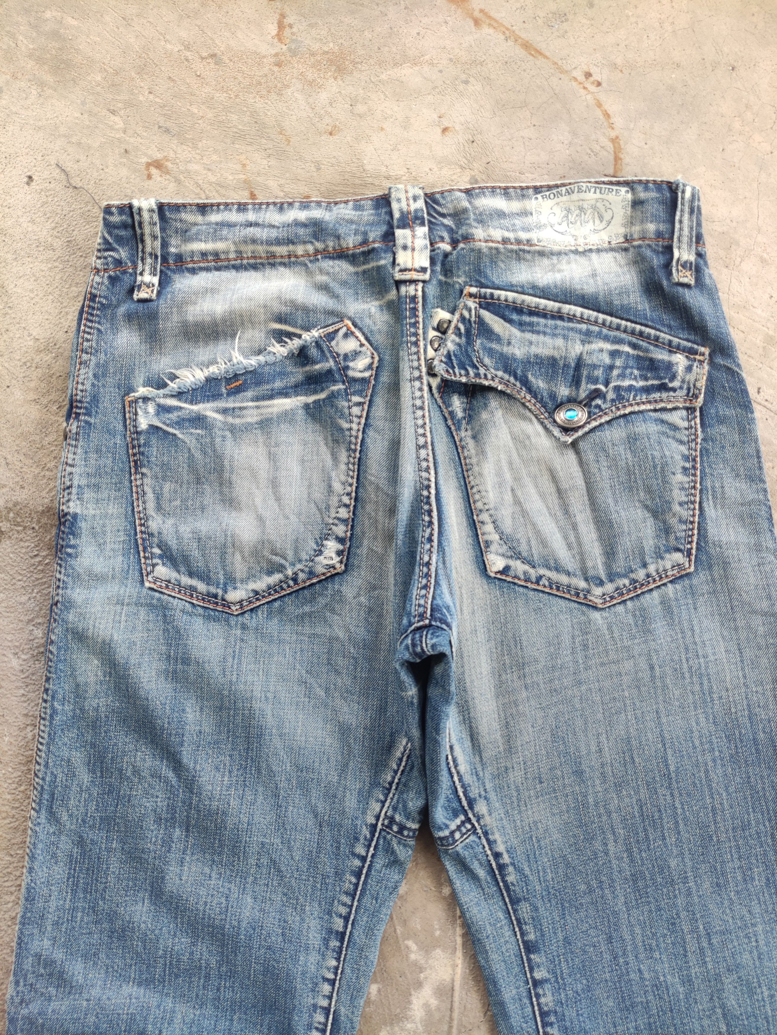 Japanese Brand Vintage Bonavanture Button Flare Jean Distressed Faded denim Size US 32 / EU 48 - 10 Thumbnail