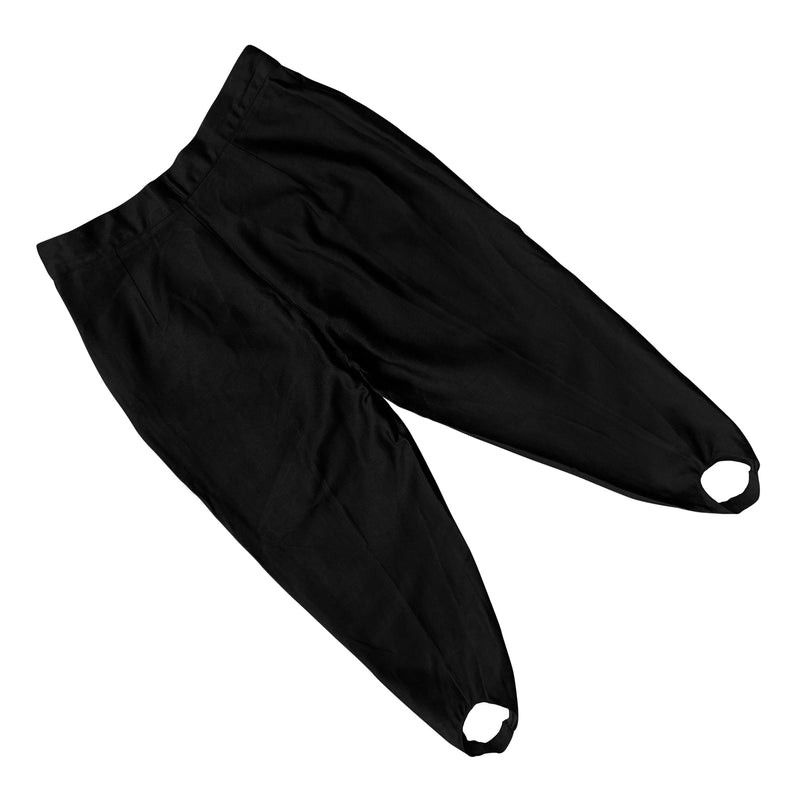 image of Ann Demeulemeester x Vintage Fusfau (France) Twill Waist Dart Stirrup Pants Black, Women's (Size 26