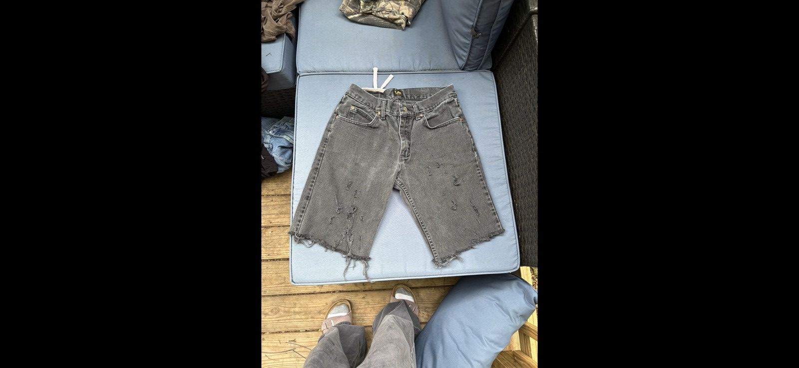 Lee Lee black denim cut shorts Size US 31 - 2 Thumbnail