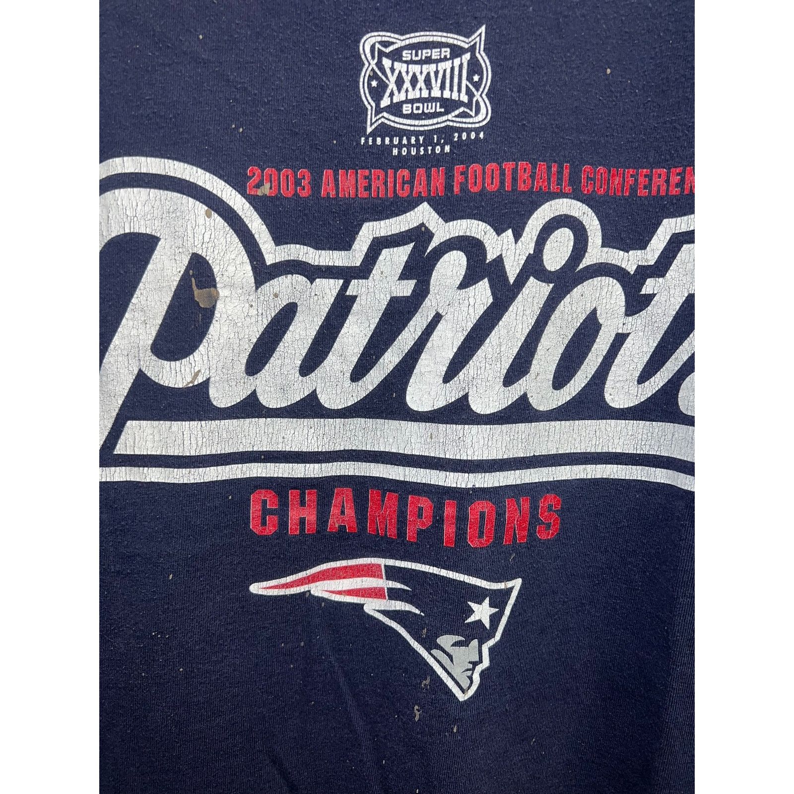 Delta Vintage New England Patriots Shirt Super Bowl AFC Tee 2003 Size US M / EU 48-50 / 2 - 4 Thumbnail