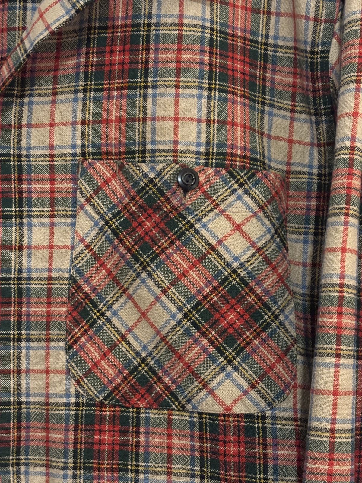 RRL Ralph Lauren Double RL RRL Flannel Universal Red Beige Plaid Camp Shirt Size US XL / EU 56 / 4 - 2 Thumbnail
