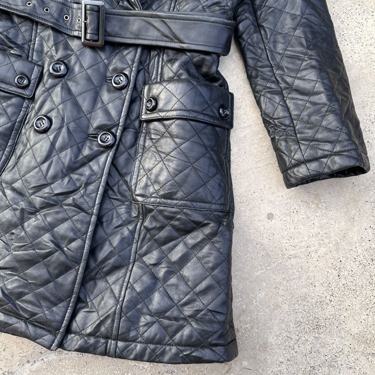 Otto Vintage Otto Quilted Puffer Trench Coat Silhouette Belted Size S / US 4 / IT 40 - 4 Thumbnail