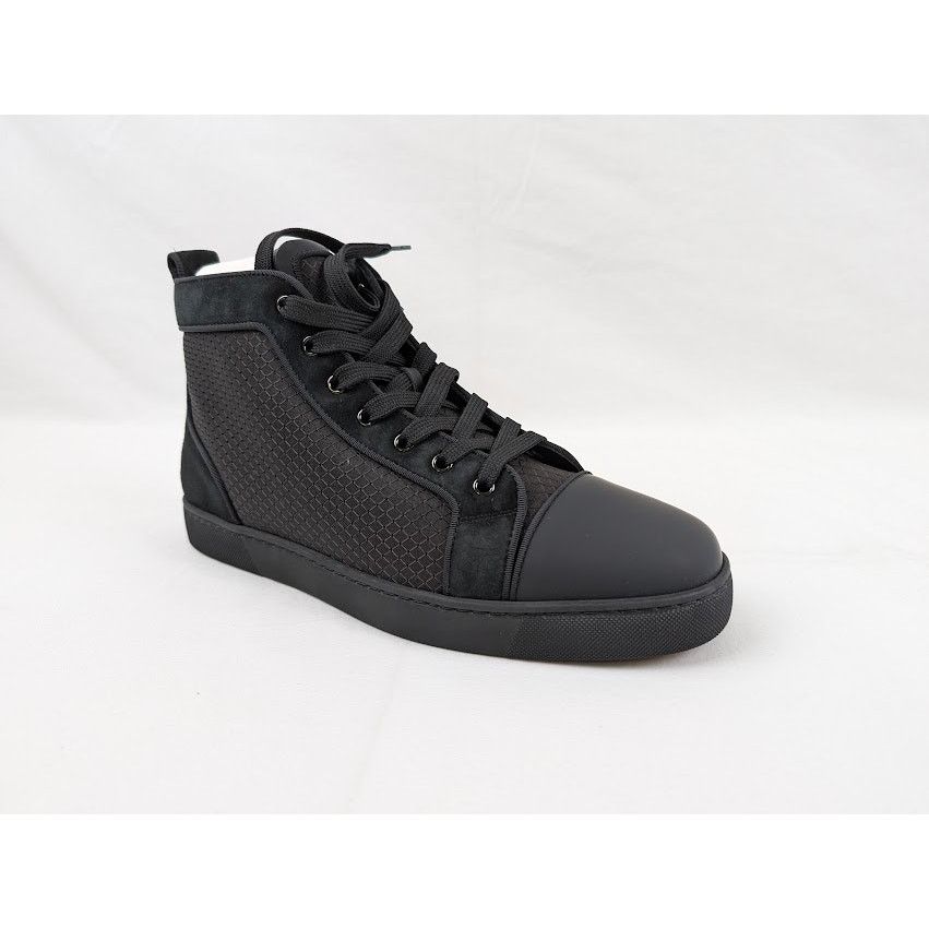 Christian Louboutin o1rshd1 Louis Orlato Flat Hi-Top Sneakers in Black Size US 12 / EU 45 - 2 Thumbnail