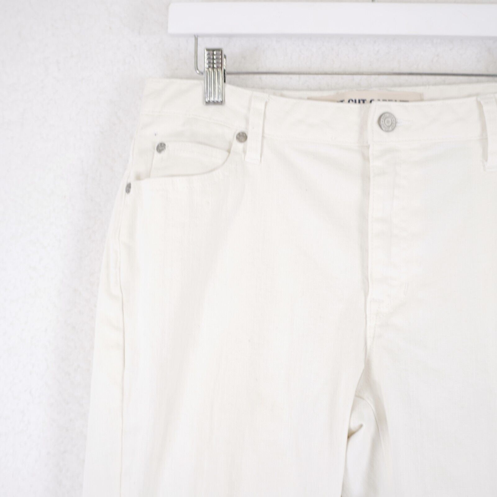 Gap Gap White Denim Boot Cut Capri Stretch Jeans 32/18 Mid Rise Size 32" / US 10 / IT 46 - 2 Thumbnail