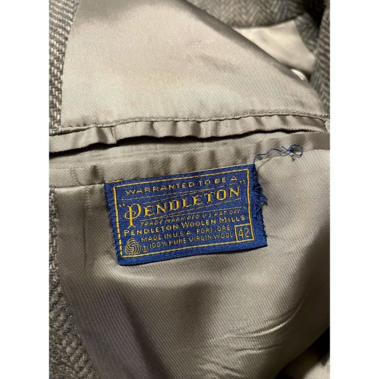 Pendleton VINTAGE Pendleton USA Wool Tweed Herringbone Blazer Suit Jacket Coat Men's 42 Size 42R - 4 Thumbnail
