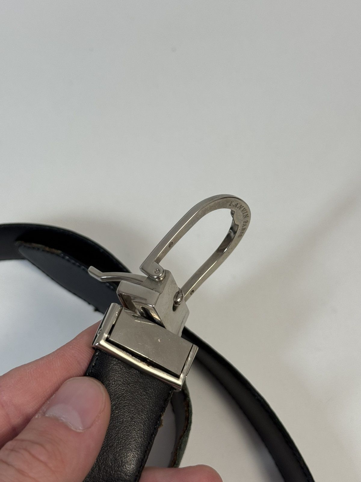 Lanvin Lanvin Belt Luxury Designer Leather Belt Silver Buckle Size ONE SIZE - 7 Thumbnail