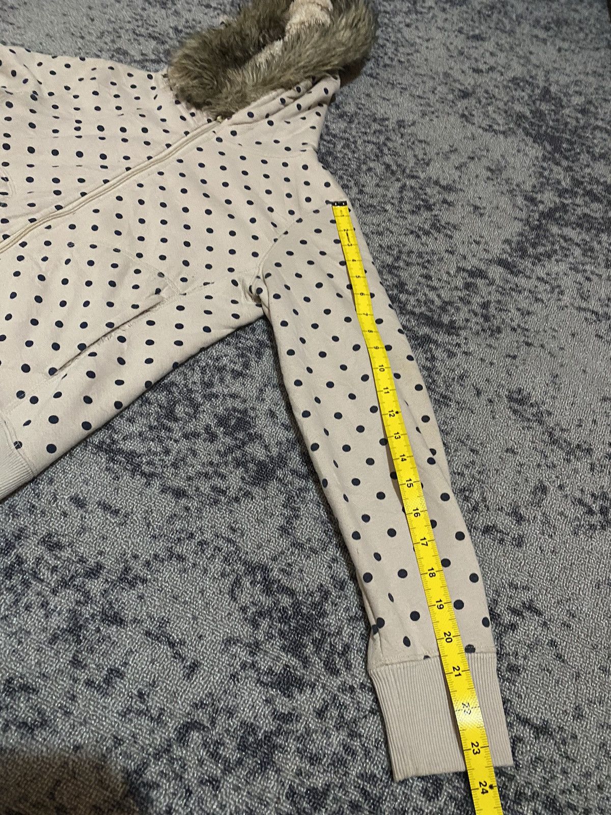 Japanese Brand Y2k GU polkadot ifsixwasnine style fur hoodie Size US S / EU 44-46 / 1 - 11 Thumbnail