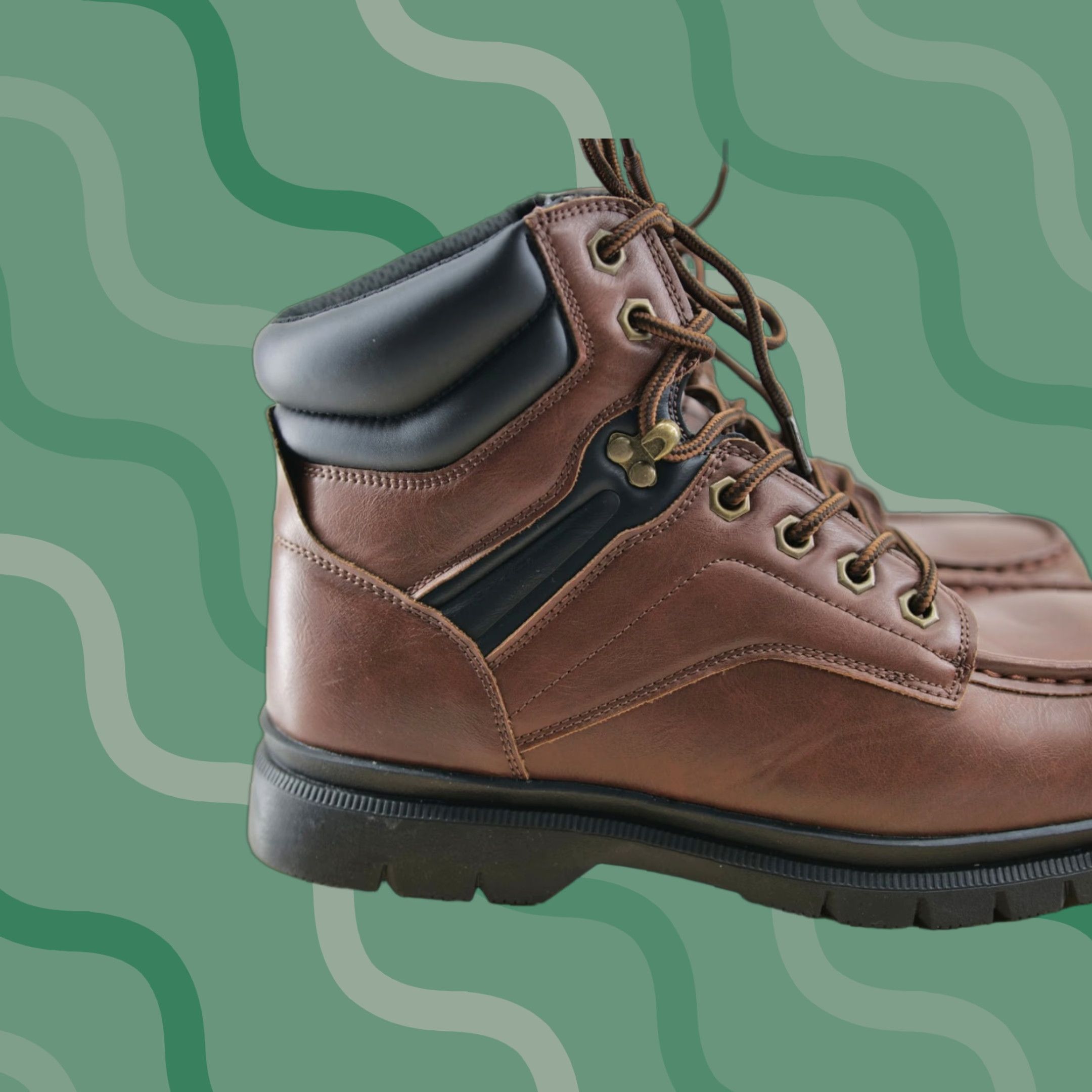 Eddie Bauer Workwear Brown Medford Steel Toe Lace Leather Brown Boots Men 9.5 Eddie Bauer Boots Mens Size 10.5 Brown Medford Steel Toe  main image 3