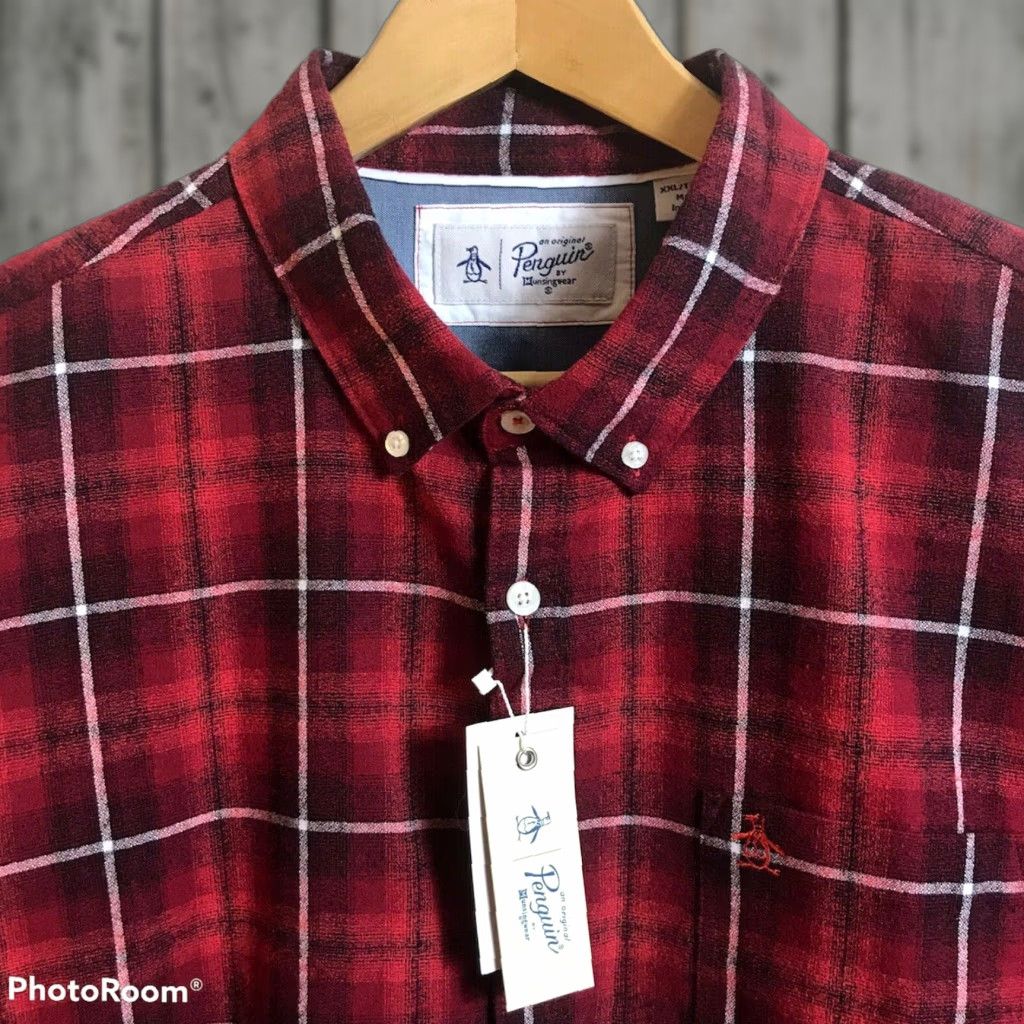 Original Penguin Original Penguin Shirt Mens Small Nep Plaid Woven Button Up Rococo Red NEW Size US S / EU 44-46 / 1 - 1 Thumbnail