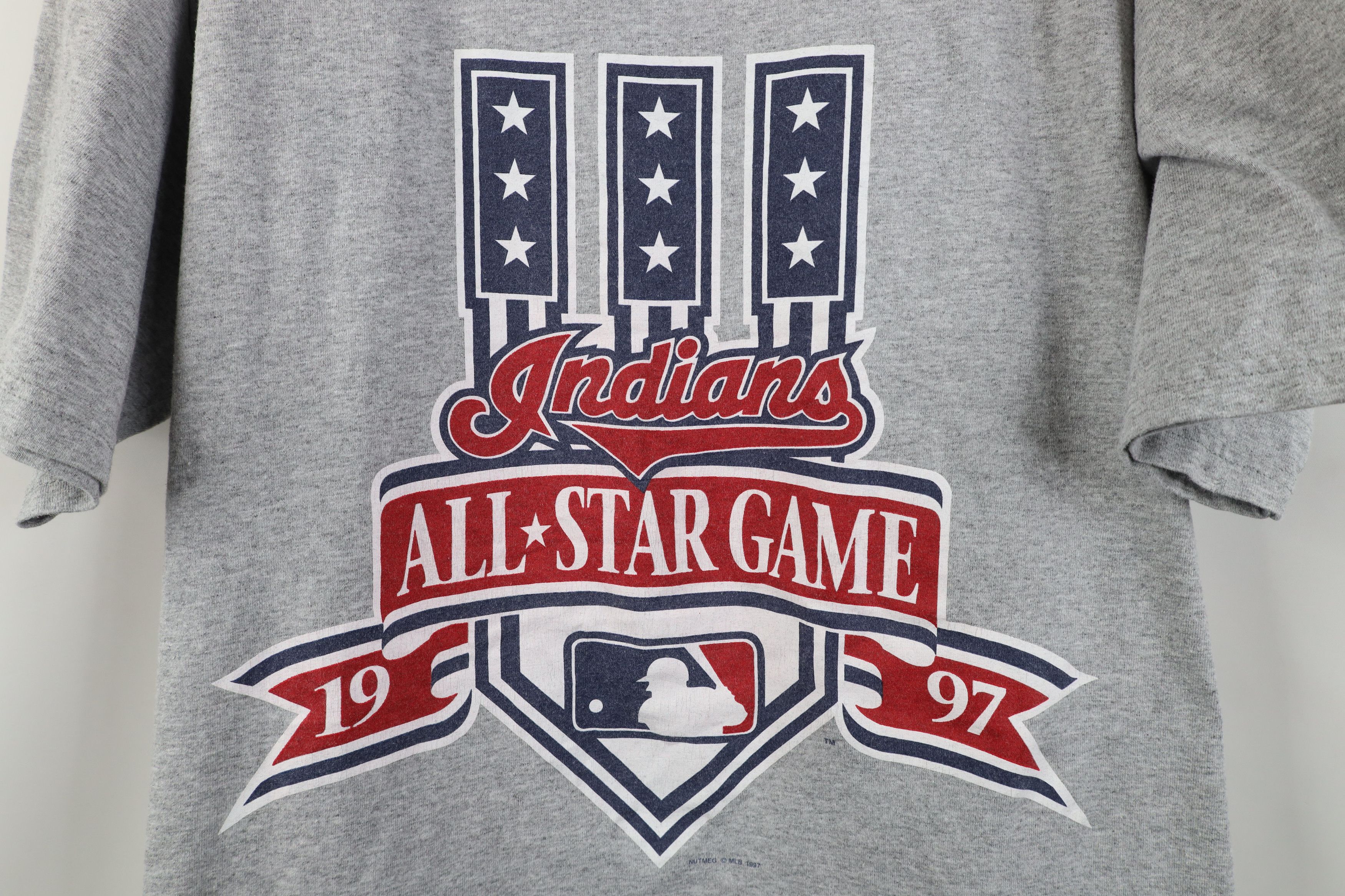 Vintage Vintage 90s Star Game Cleveland Indians Baseball T-Shirt Size US L / EU 52-54 / 3 - 4 Thumbnail