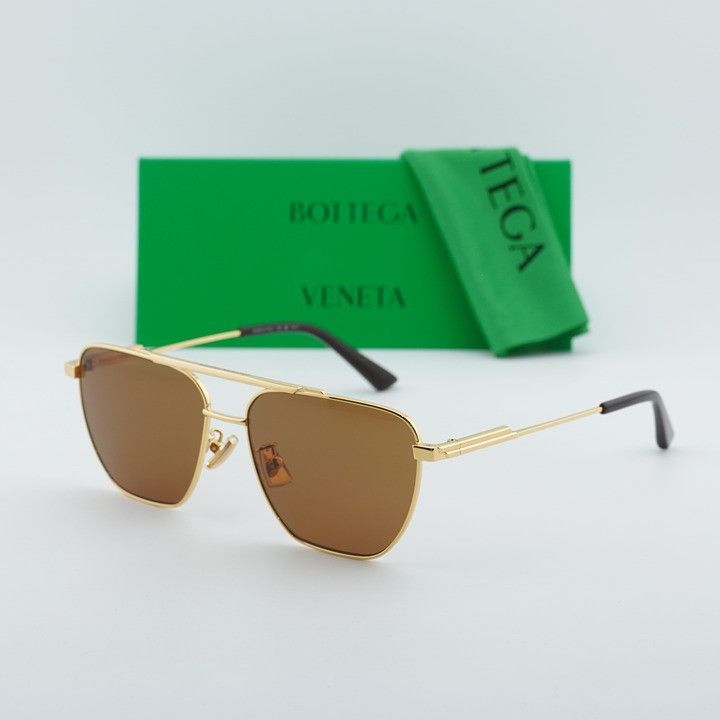 Bottega Veneta Bottega Veneta BV1236S 002 Sunglasses Gold Aviator Frame Size ONE SIZE - 11 Thumbnail