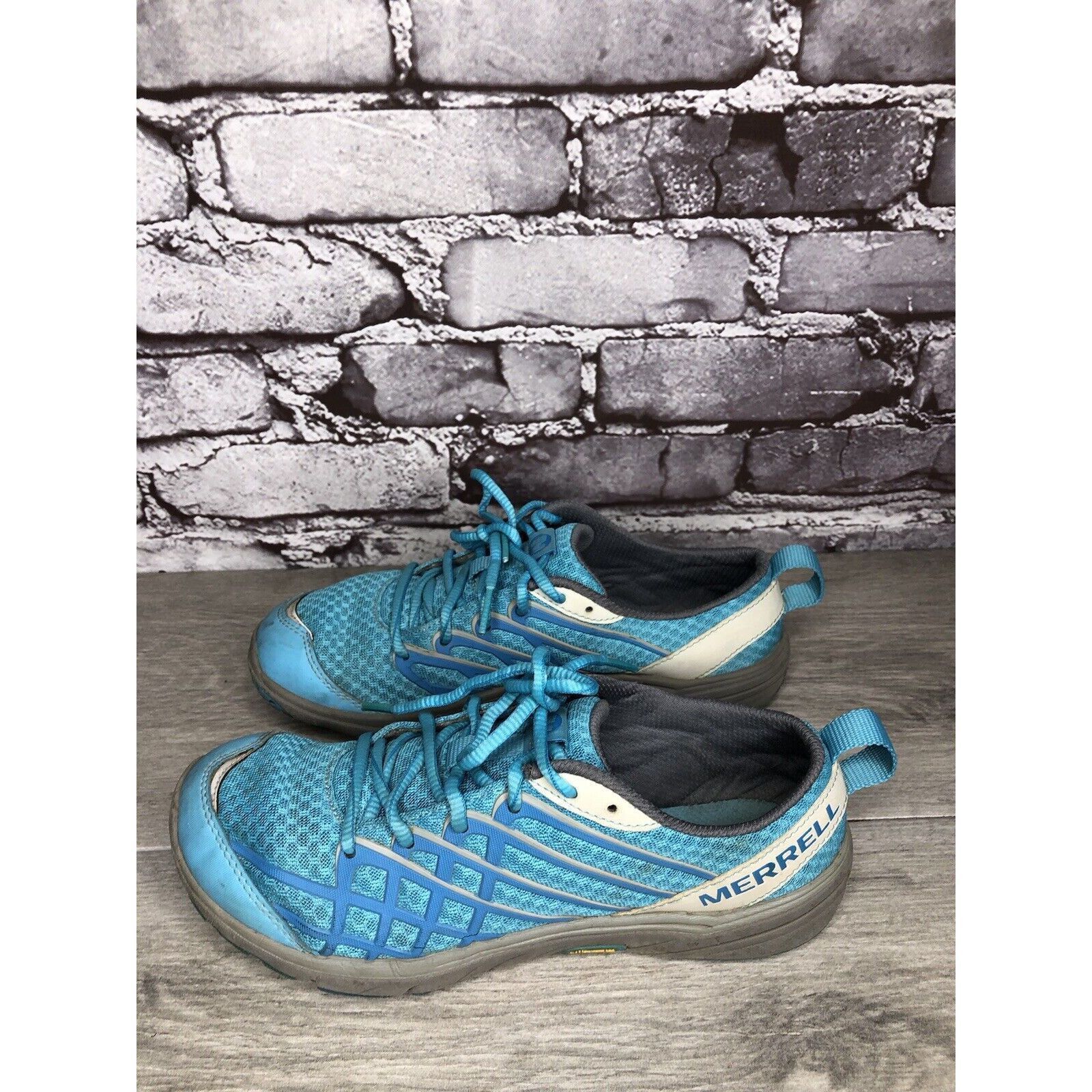 Merrell Merrell Aqua Blue Synthetic Vibram Outsole Light Weight Lace Size US 10.5 / IT 40.5 - 9 Thumbnail