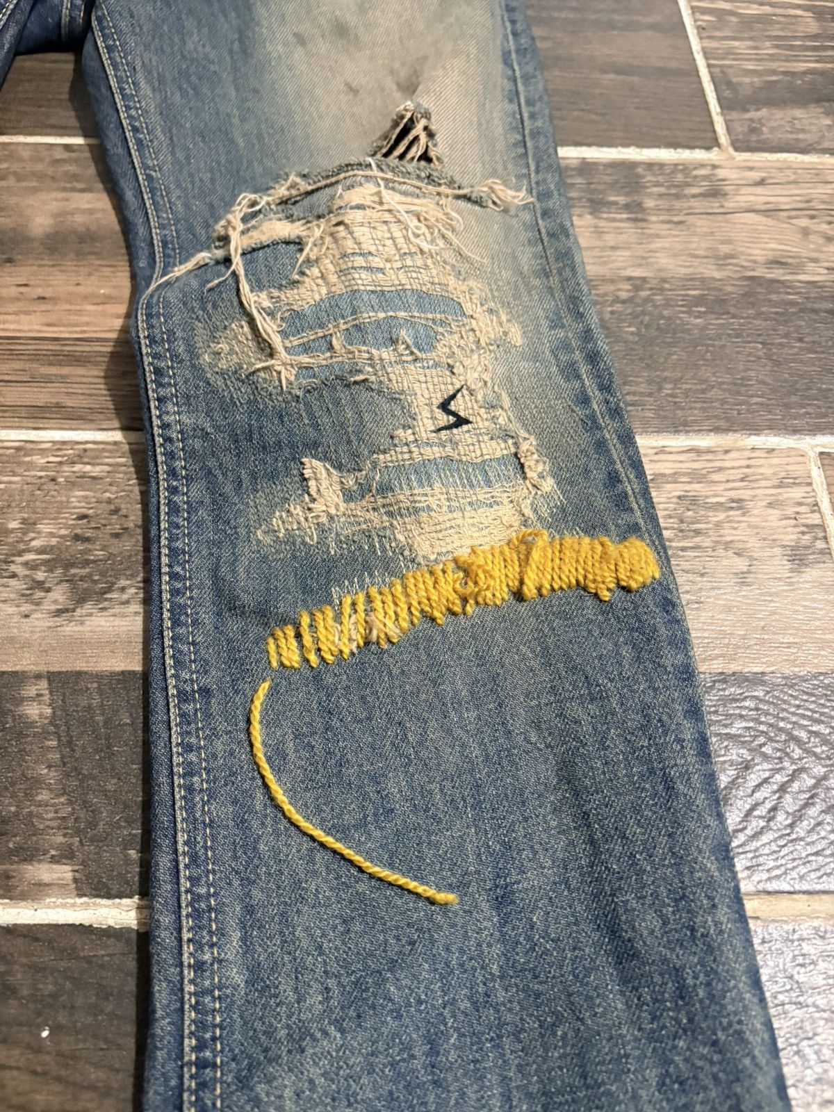 Undercover ss10 Undercover 68s “yellow yarns” Size US 27 - 2 Thumbnail